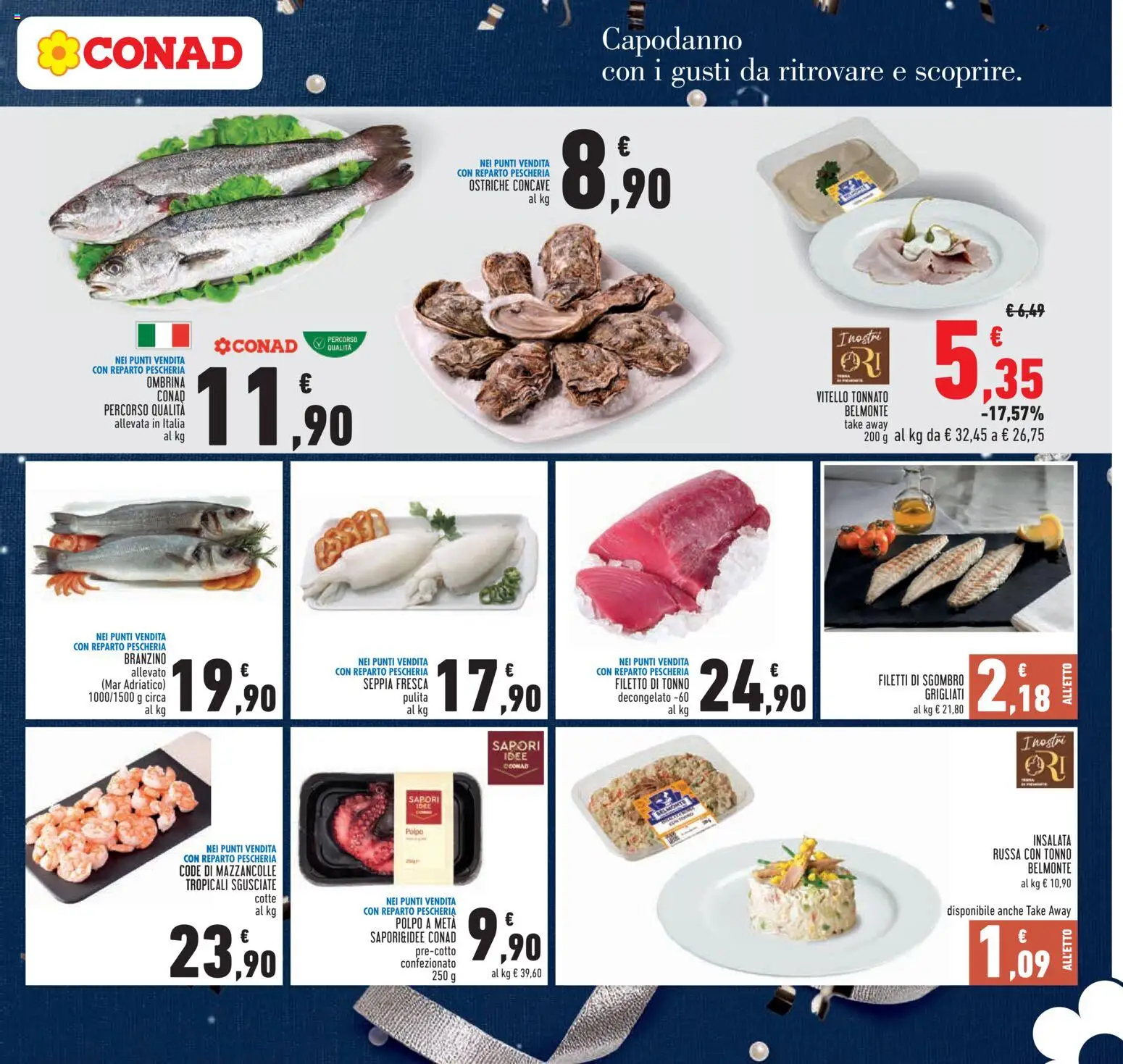 Volantino Conad del 27.12.2025 | Pagina: 7 | Prodotti: Branzino, Vitello, Tonno, Sgombro