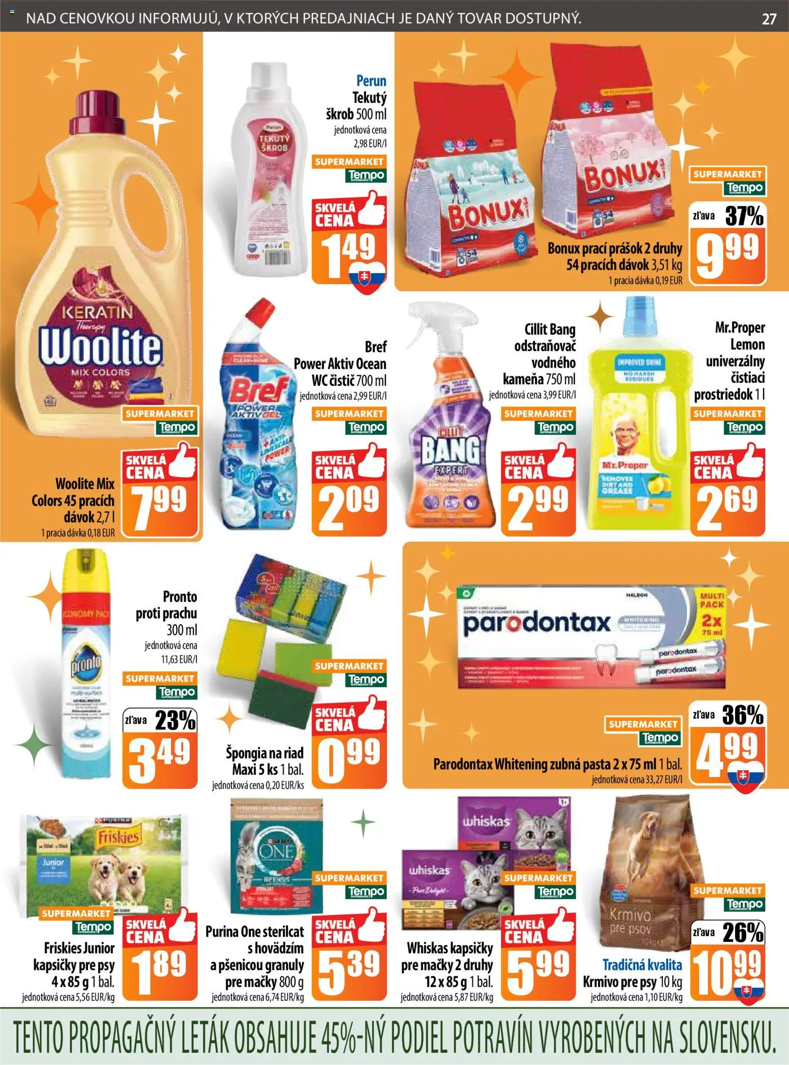 Nové COOP Jednota akcie – leták je platný od 04.12.2025 | Strana: 27 | Produkty: Friskies, Woolite, Whiskas, Bonux