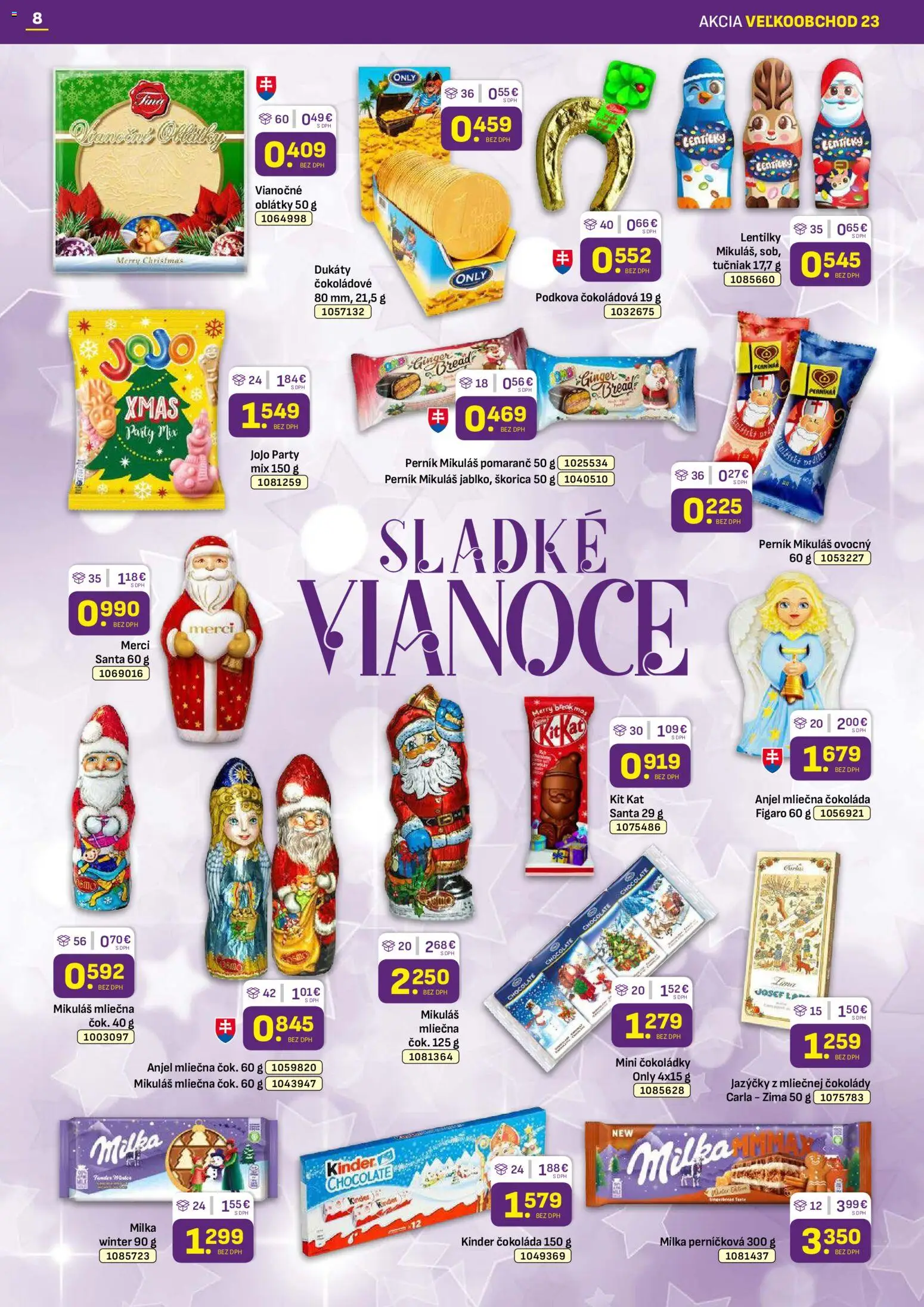 Nové Libex akcie – leták je platný od 17.11.2025 | Strana: 8 | Produkty: Merci, Kinder, Čokoláda, Milka
