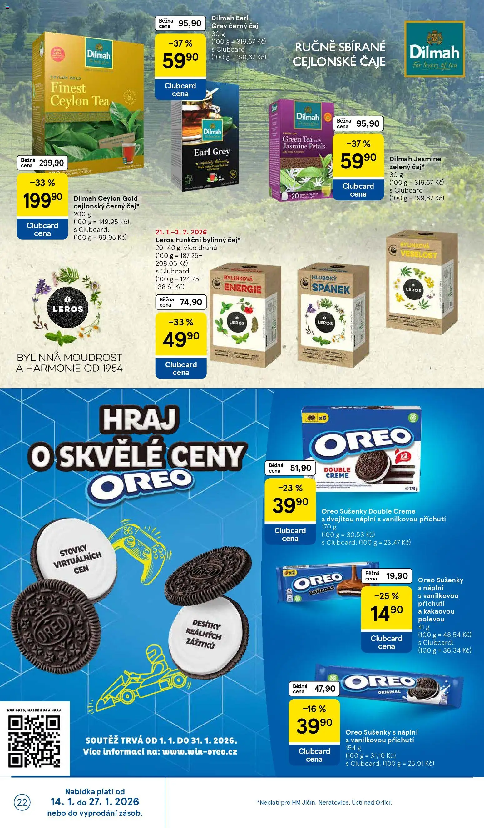 Tesco leták - Hypermarket od 21.01.2026 | Strana: 22 | Produkty: Čaj, Cookies, Čaje, Sušenky