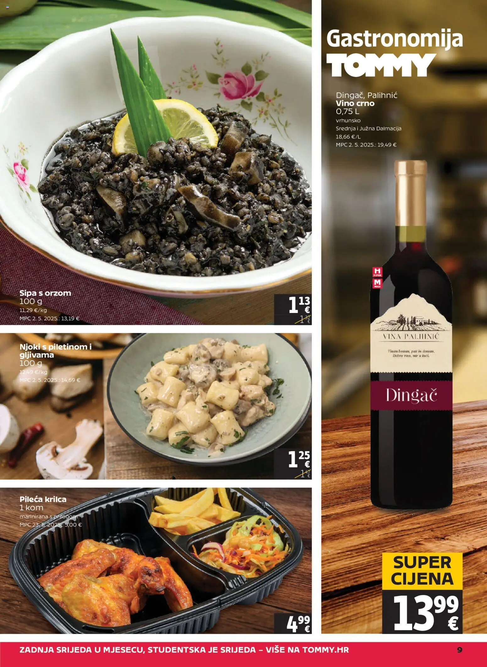 Tommy katalog | vrijedi od 23.04.2026 | Stranica: 9 | Proizvodi: Sipa, Vino, Njoki