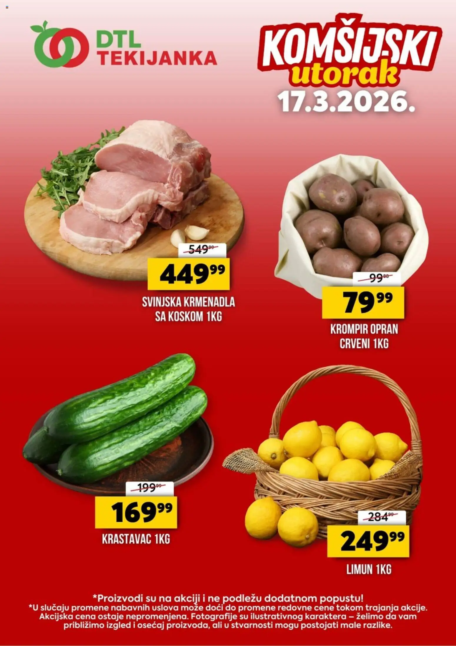 Tekijanka katalog - važi od 17.03.2026 | Strana: 1 | Proizvode: Krastavac, Krompir, Krmenadla, Limun