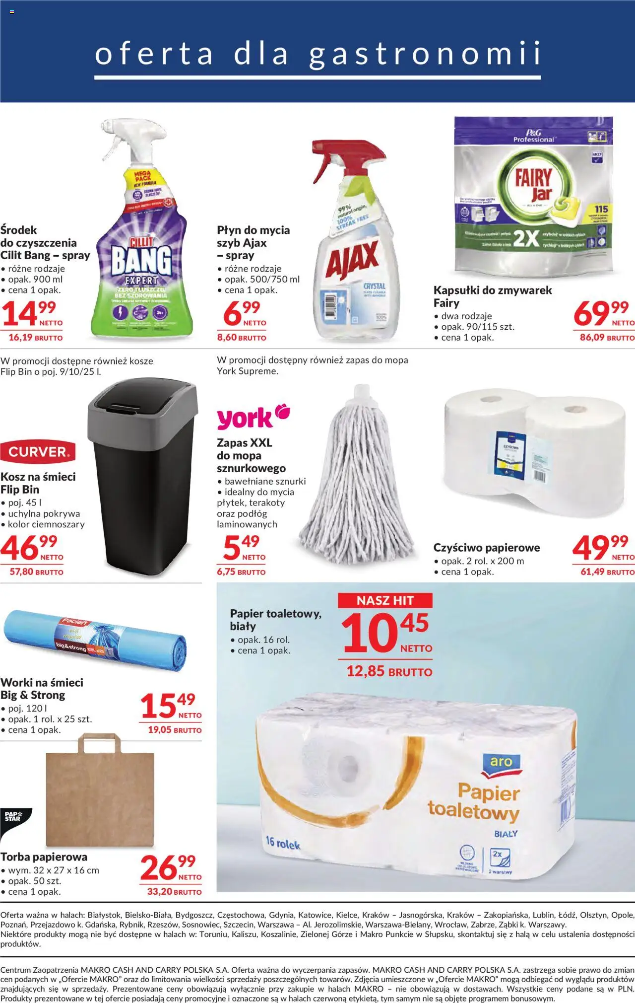 Makro Gazetka - Oferta dla gastronomii od 19.08.2025 | Strona: 9 | Produkty: Papier toaletowy, Torba, Kosz, Fairy