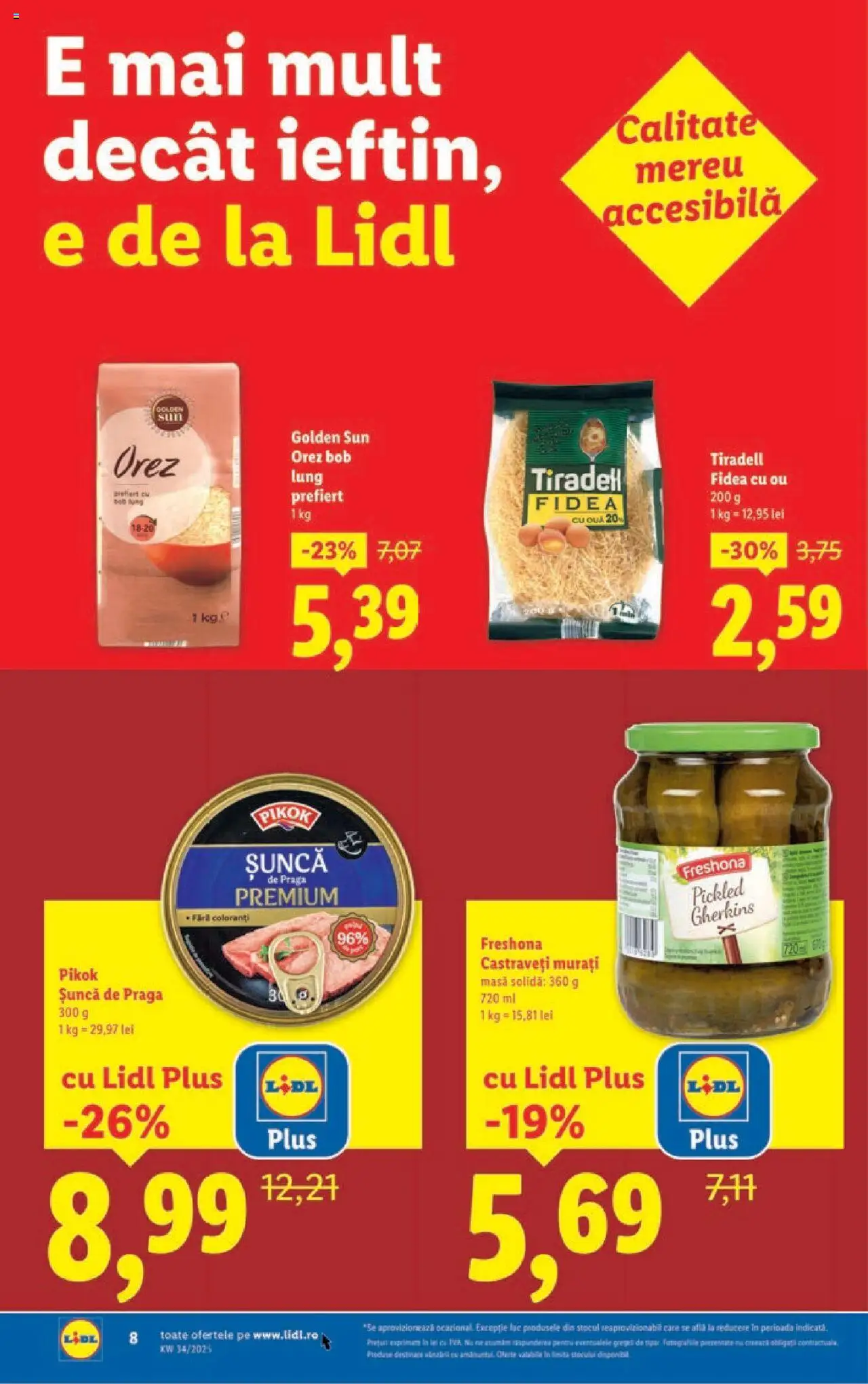 Catalog Lidl – valabil de la 18.08.2025 | Pagină: 8 | Produse: Masă, Orez, Noodles, Castraveți