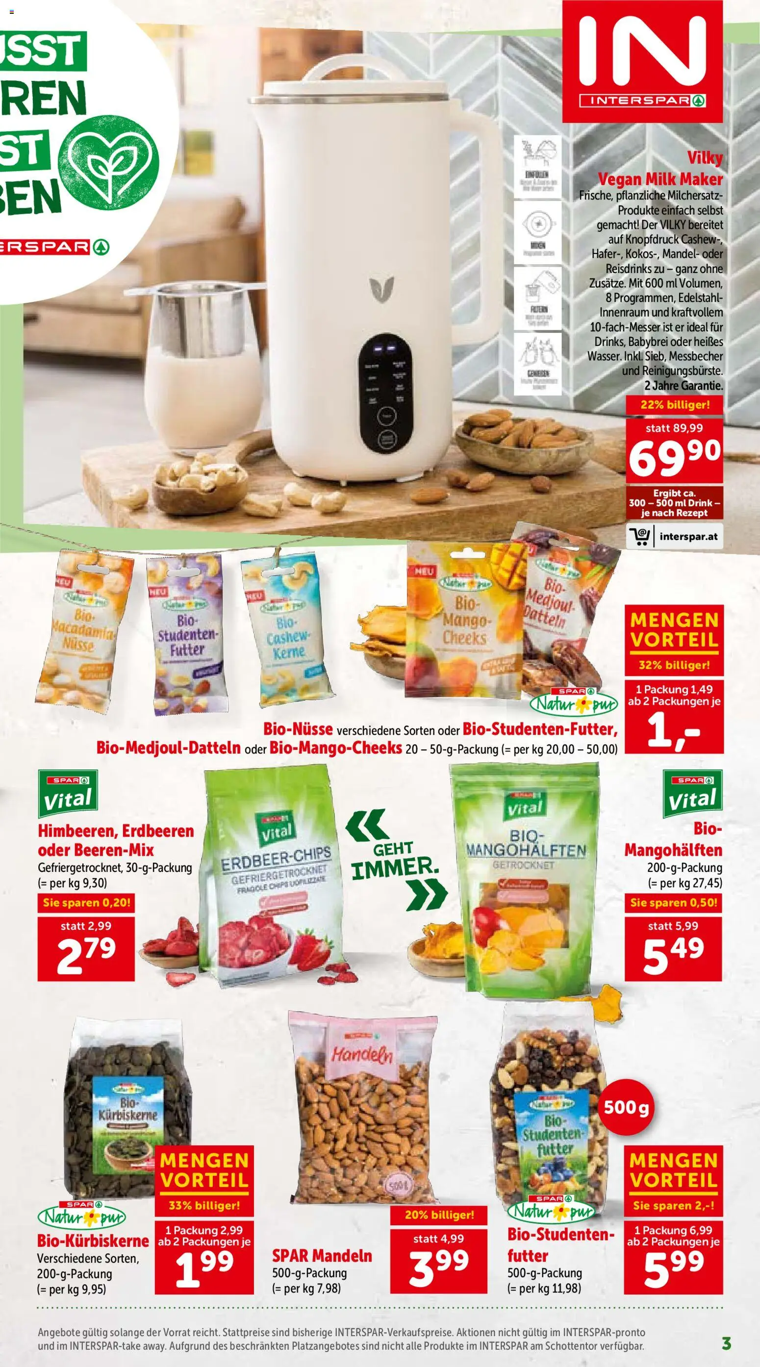 Interspar Bewusst Geniessen - Österreich  gültig ab 15.01.2026 | Seite: 3 | Produkte: Erdbeeren, Nüsse, Mango