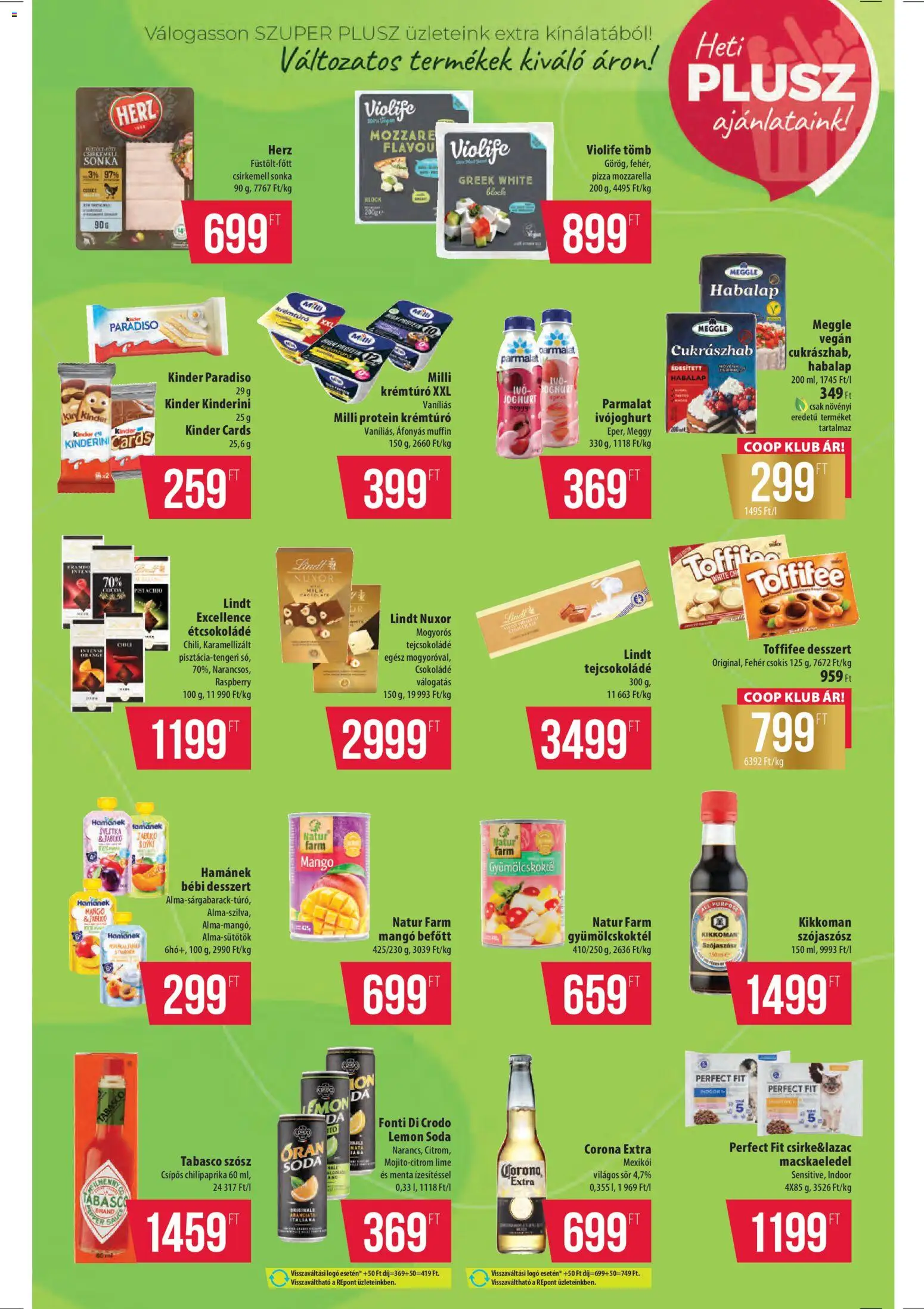 COOP akciós ujság - amely érvényes a következő dátumtól: 30.10.2025 | Oldal: 6 | Termékek: Mozzarella, Macskaeledel, Sonka, Pizza