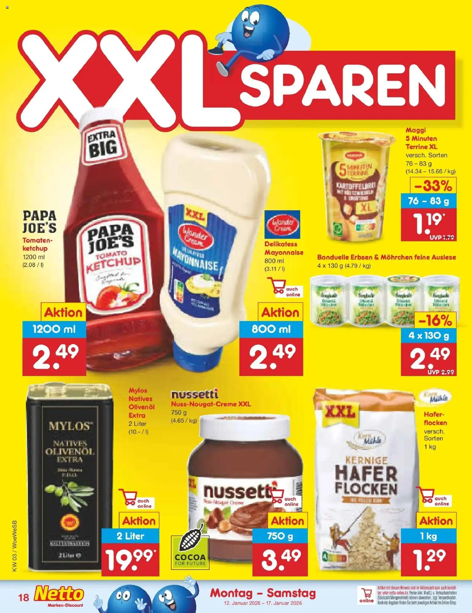 Netto Marken-Discount prospekt Katzweiler	 – gültig ab 12.01.2026 | Seite: 18 | Produkte: Maggi, Olivenol, Mayonnaise, Ketchup