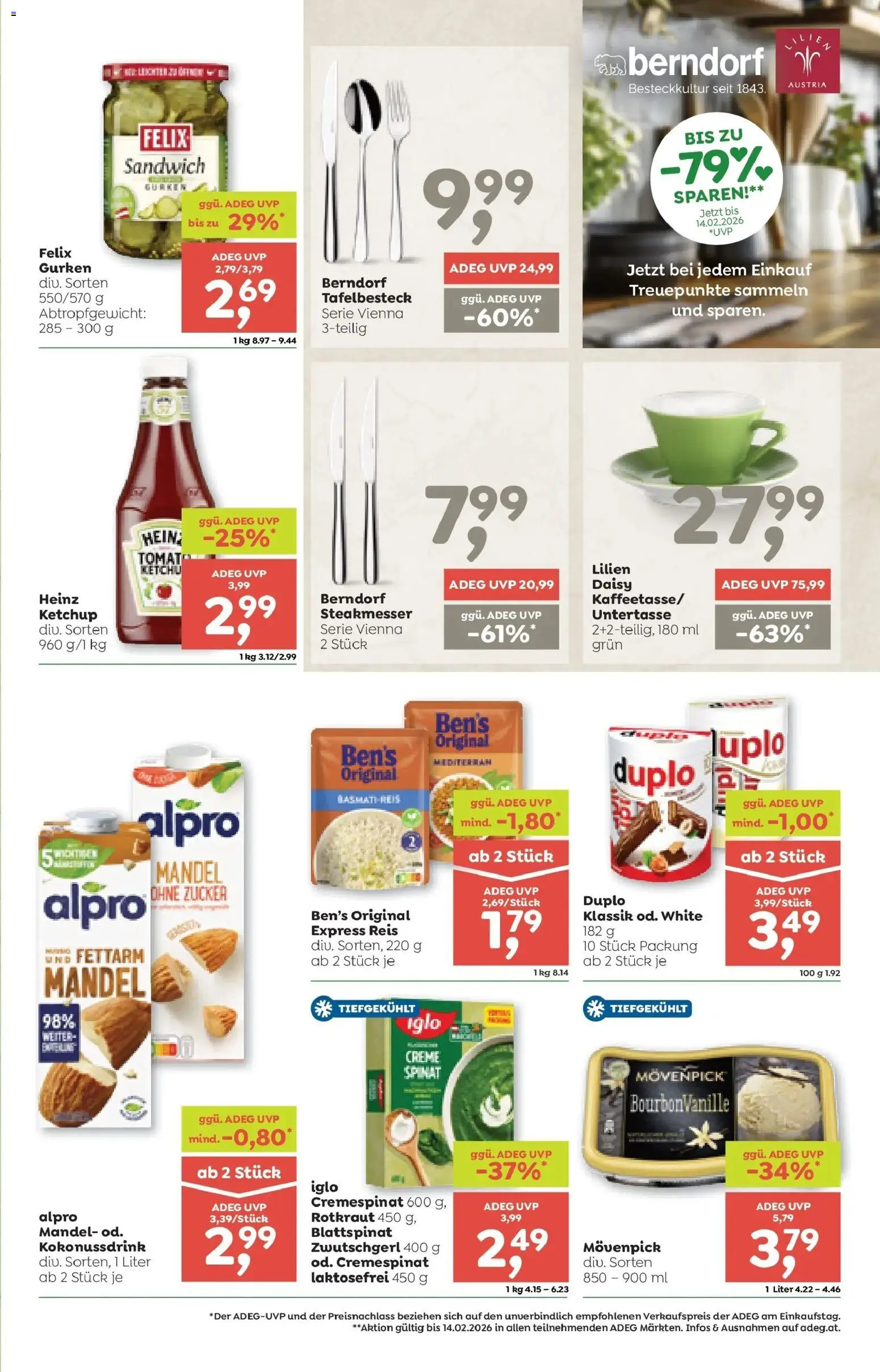 ADEG Wolfurt, Feldkirch gültig ab 22.01.2026 | Seite: 11 | Produkte: Ketchup, Gurken, Zucker, Creme