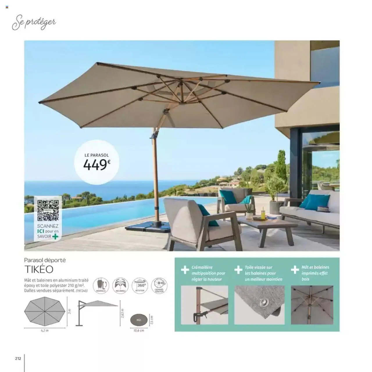  | Page: 212 | Produits: Parasol déporté, Parasol