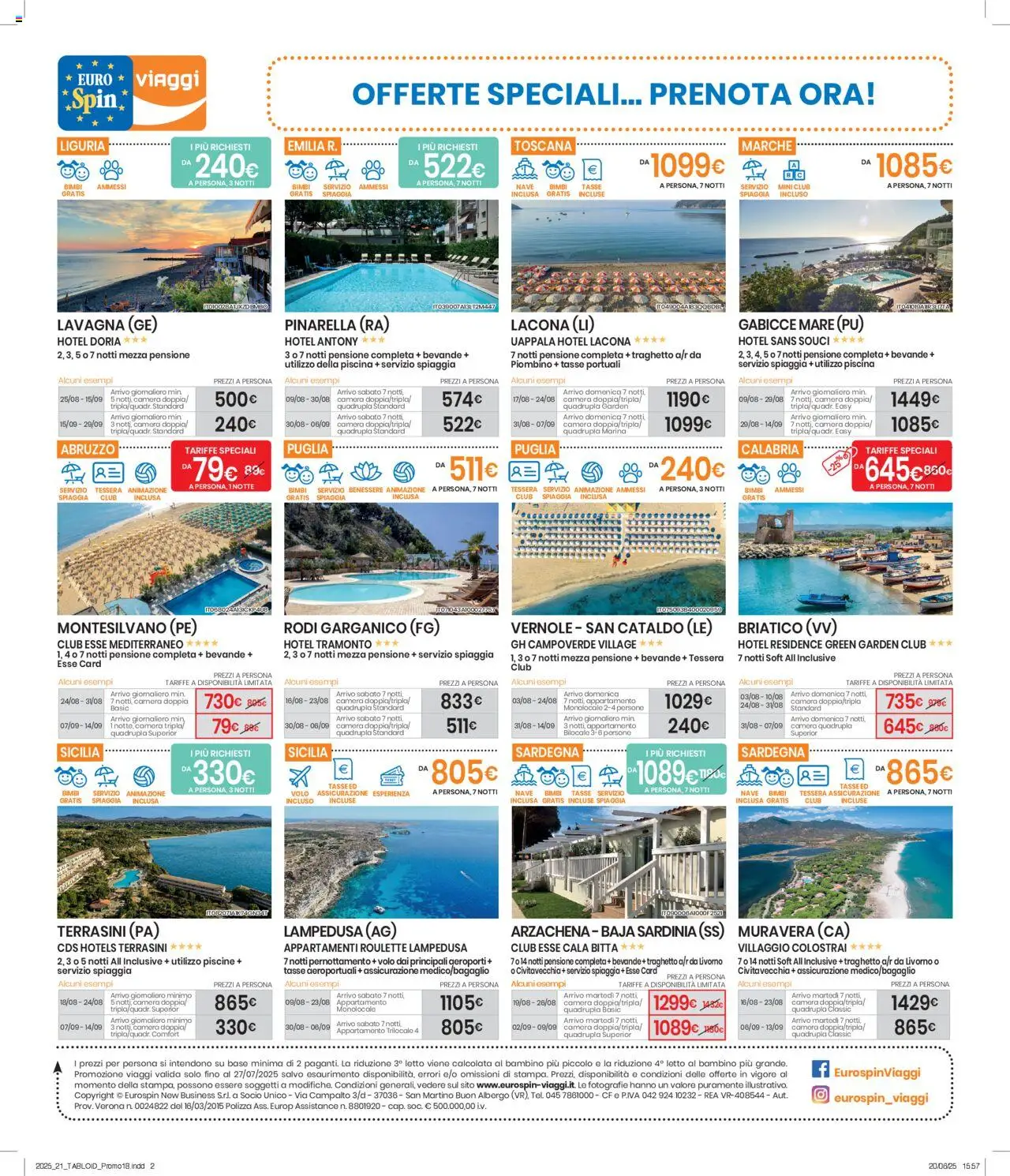 Volantino Eurospin del 17.07.2025 | Pagina: 1 | Prodotti: Piscina, Letto