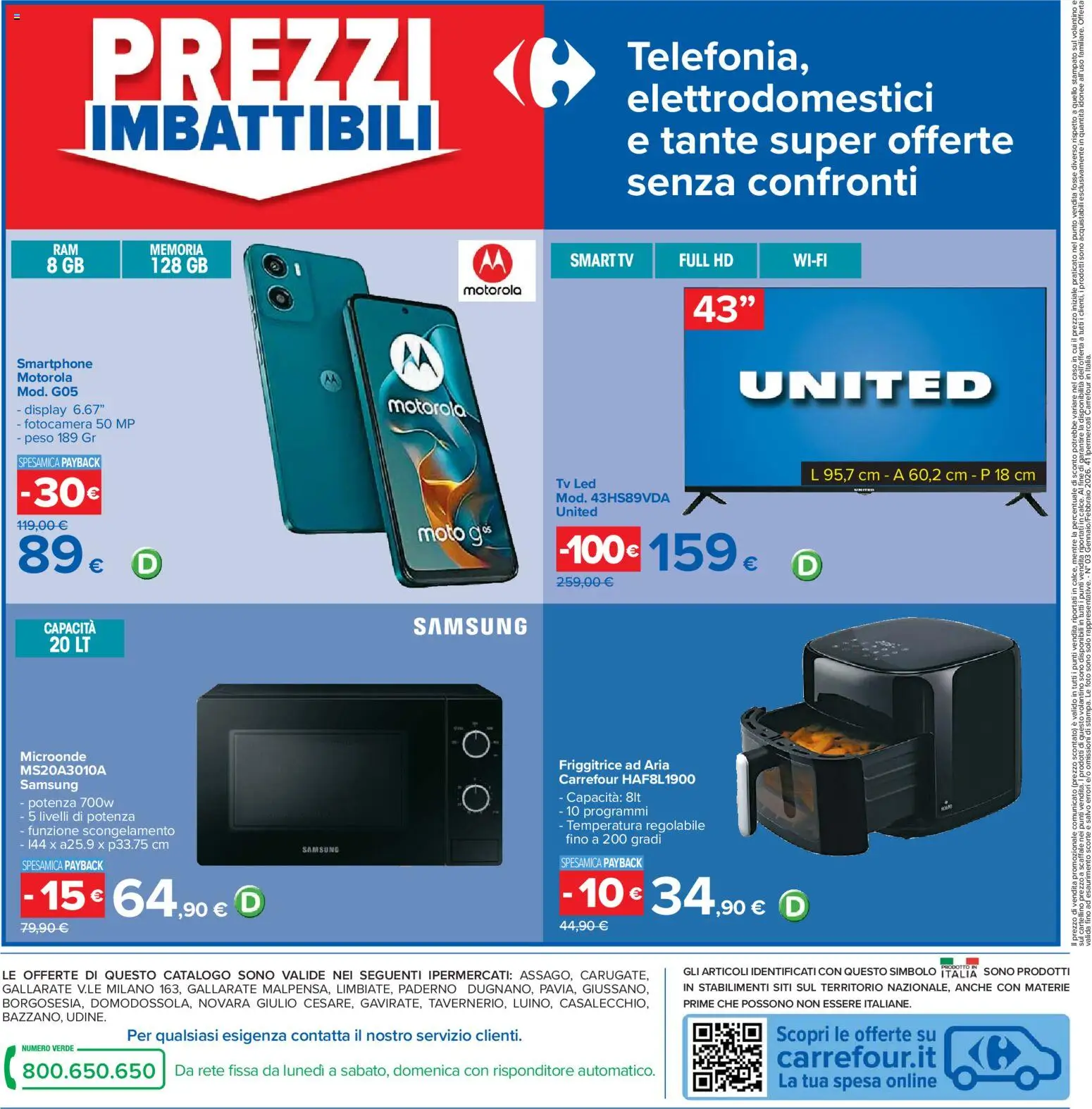 Volantino Carrefour del 27.01.2026 | Pagina: 38 | Prodotti: Friggitrice ad aria, Smartphone, Fotocamera, Samsung