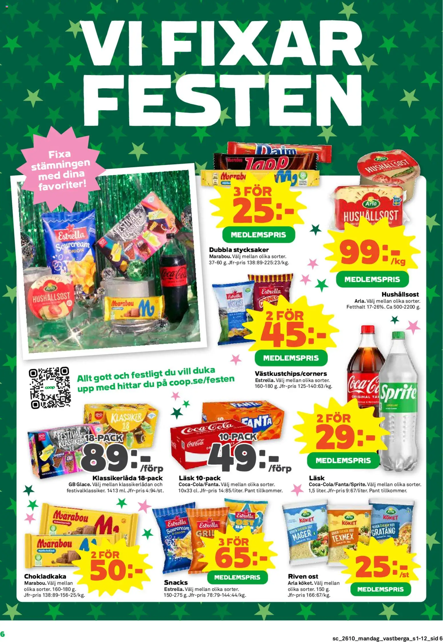 Coop Forum reklamblad aktuell från 02.03.2026 | Sida: 6 | Produkter: Hushållsost, Riven ost, Coca cola, Ost