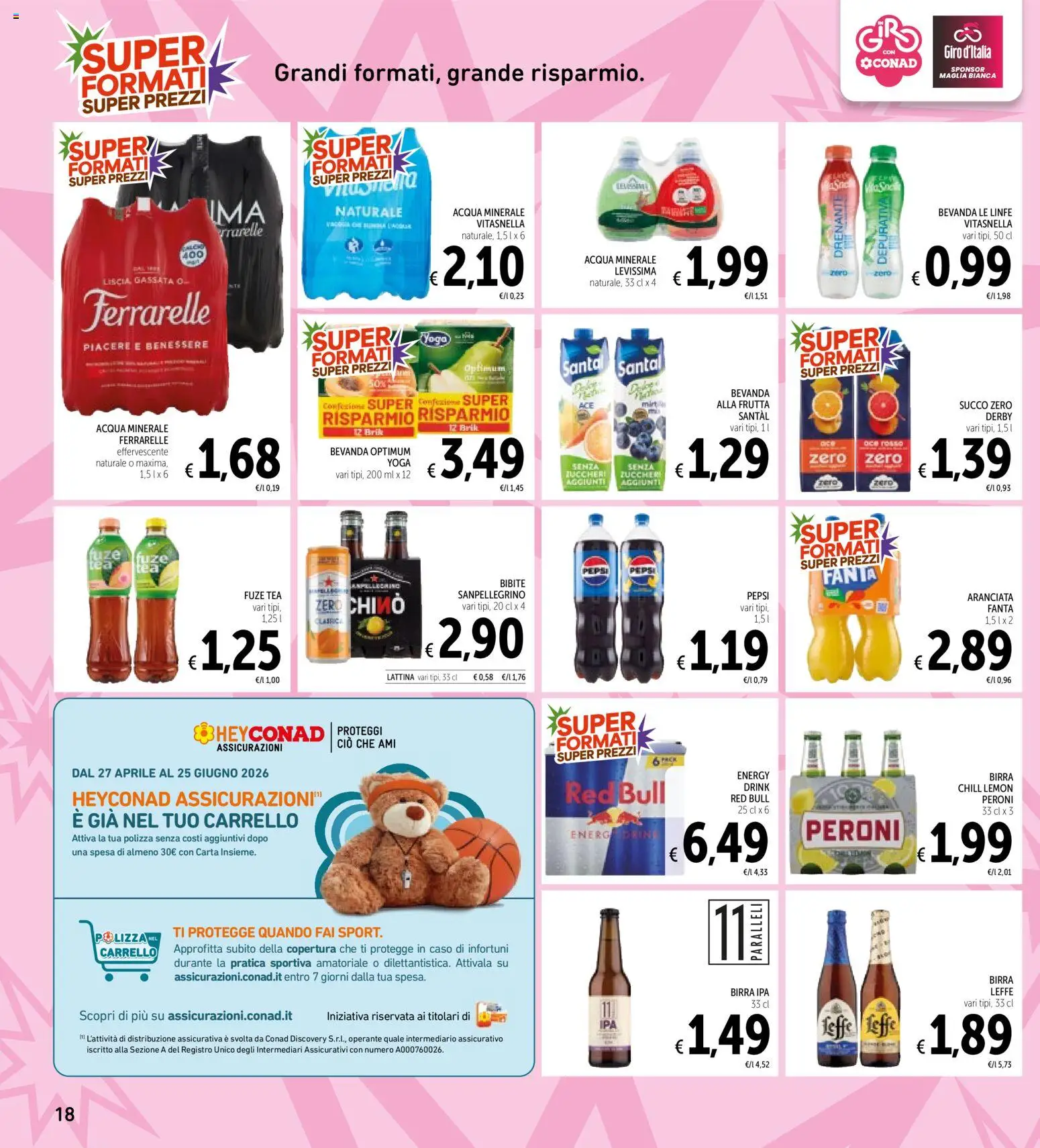 Volantino Spazio Conad del 30.04.2026 | Pagina: 18 | Prodotti: Acqua, Bibite, Pepsi, Ferrarelle