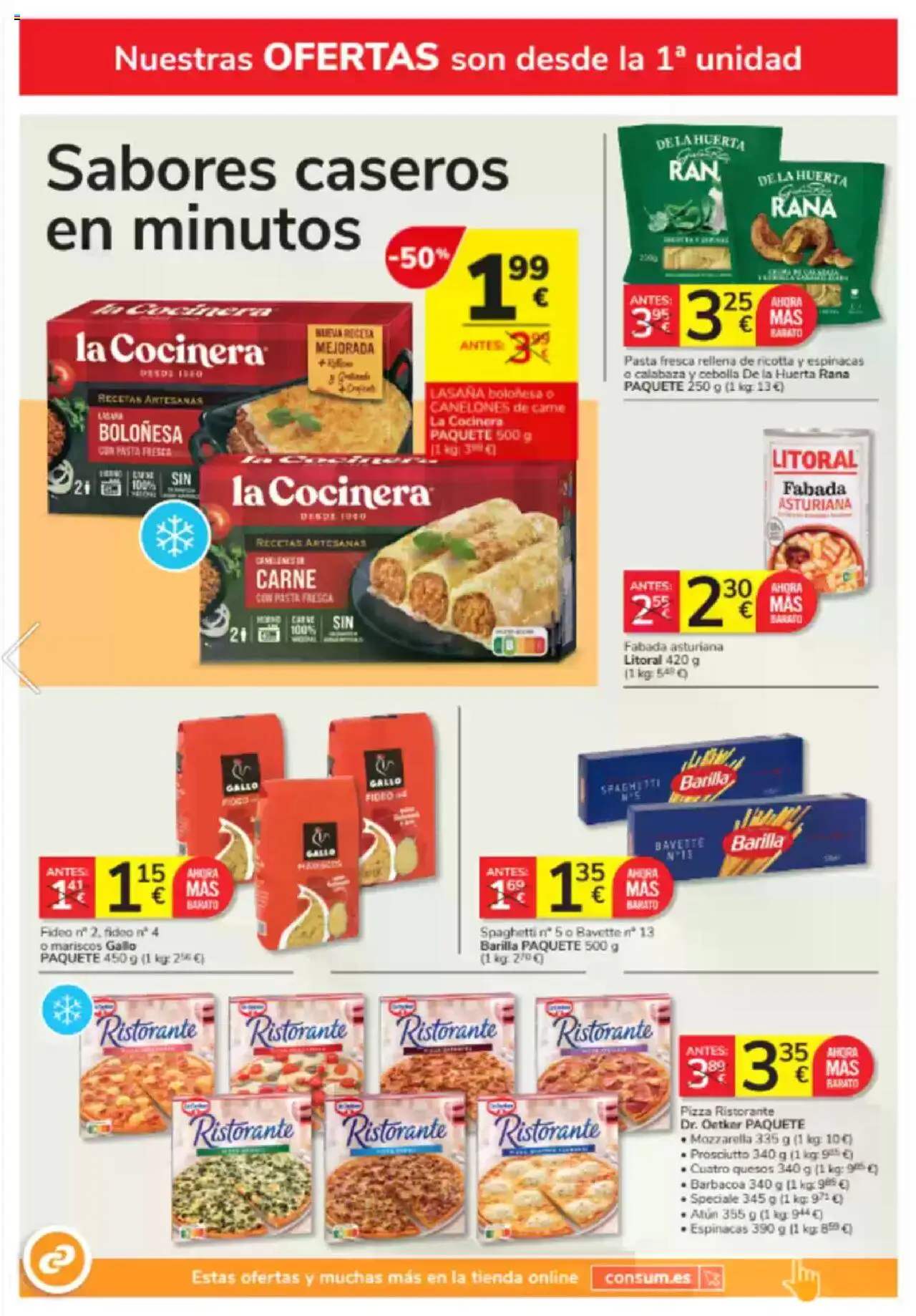 Consum folleto │ válido desde el 25.09.2025 | Página: 10 | Productos: Pizza, Πορσελάνη, Pasta, Παγωμένο τσάι