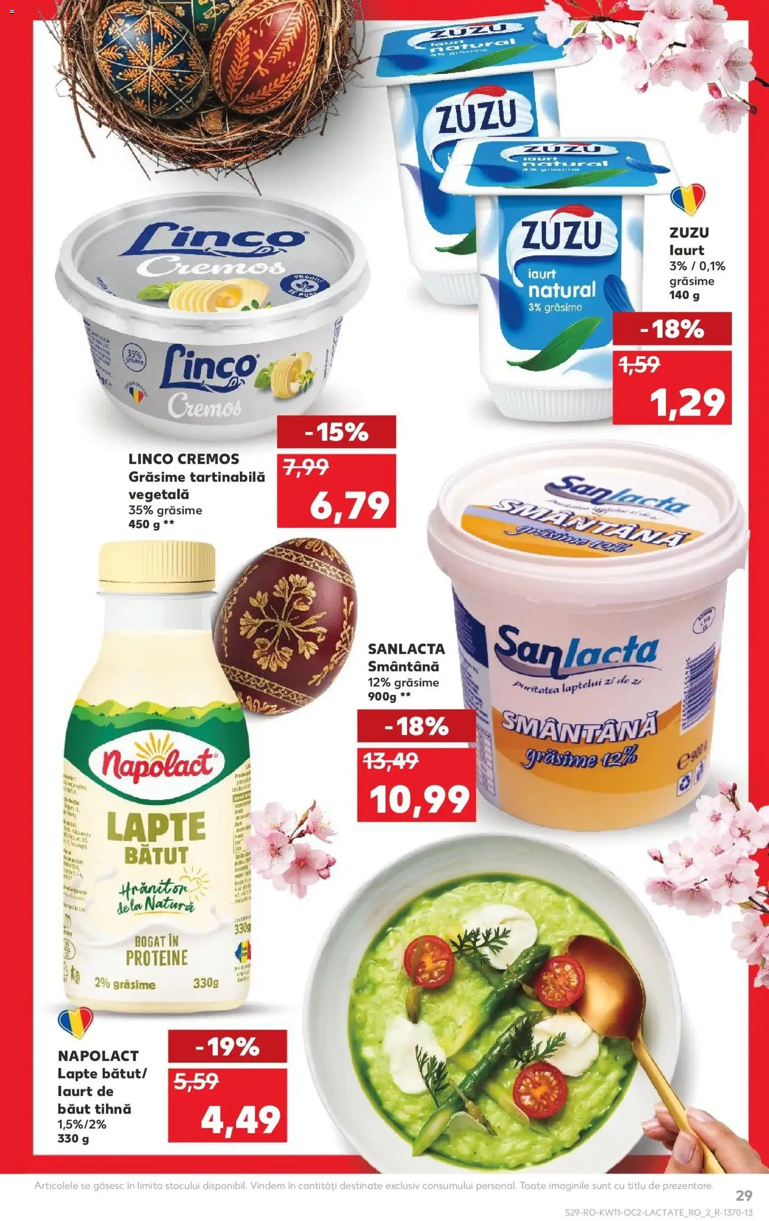 Noul catalog Kaufland – valabil de la 11.03.2026 | Pagină: 29 | Produse: Masaüstü kılıfı, Lapte, Iaurt, Smântână