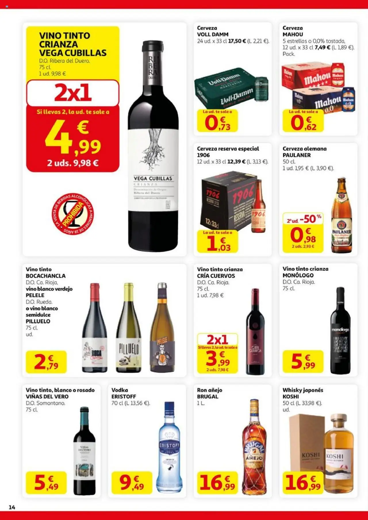 Alcampo - HP Nacional  │ válido desde el 11.09.2025 | Página: 14 | Productos: Cerveza, Té, Vodka, Whisky