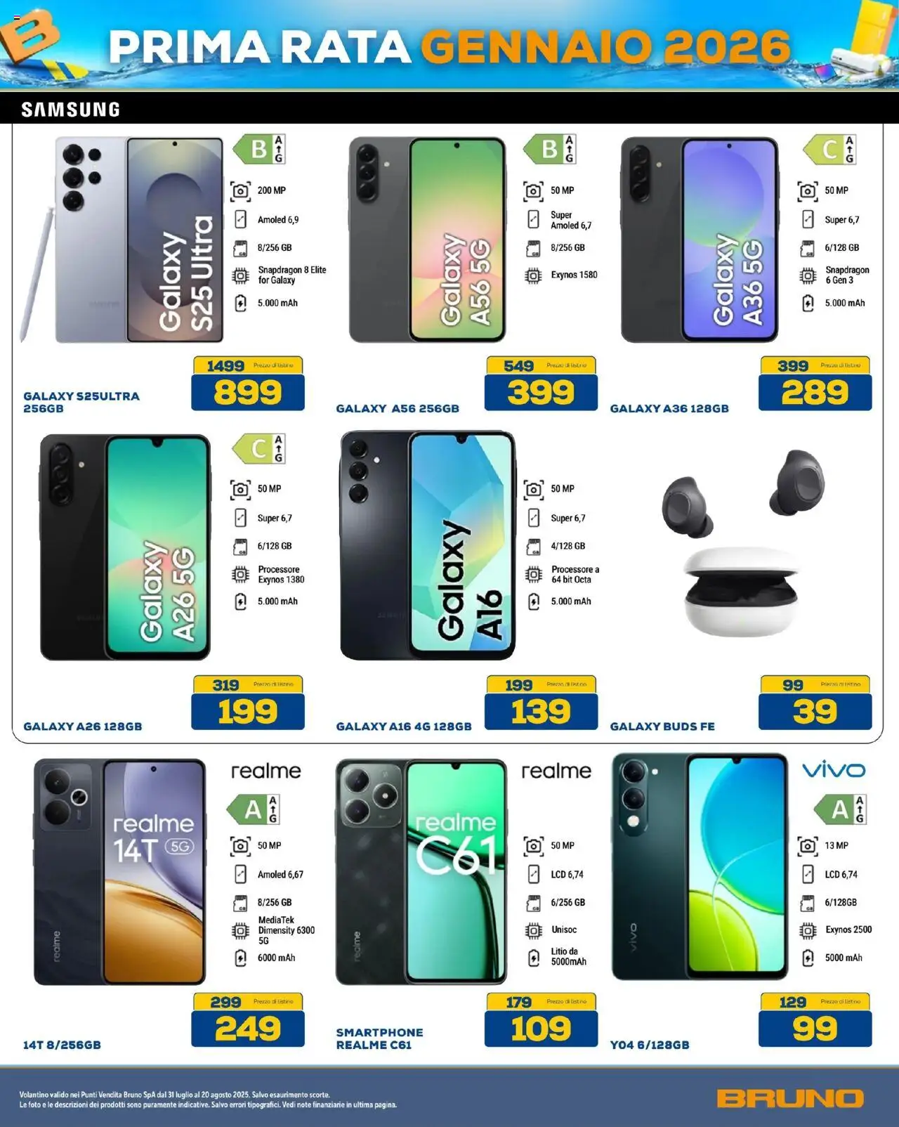 Volantino BRUNO del 31.07.2025 | Pagina: 3 | Prodotti: Smartphone, Samsung