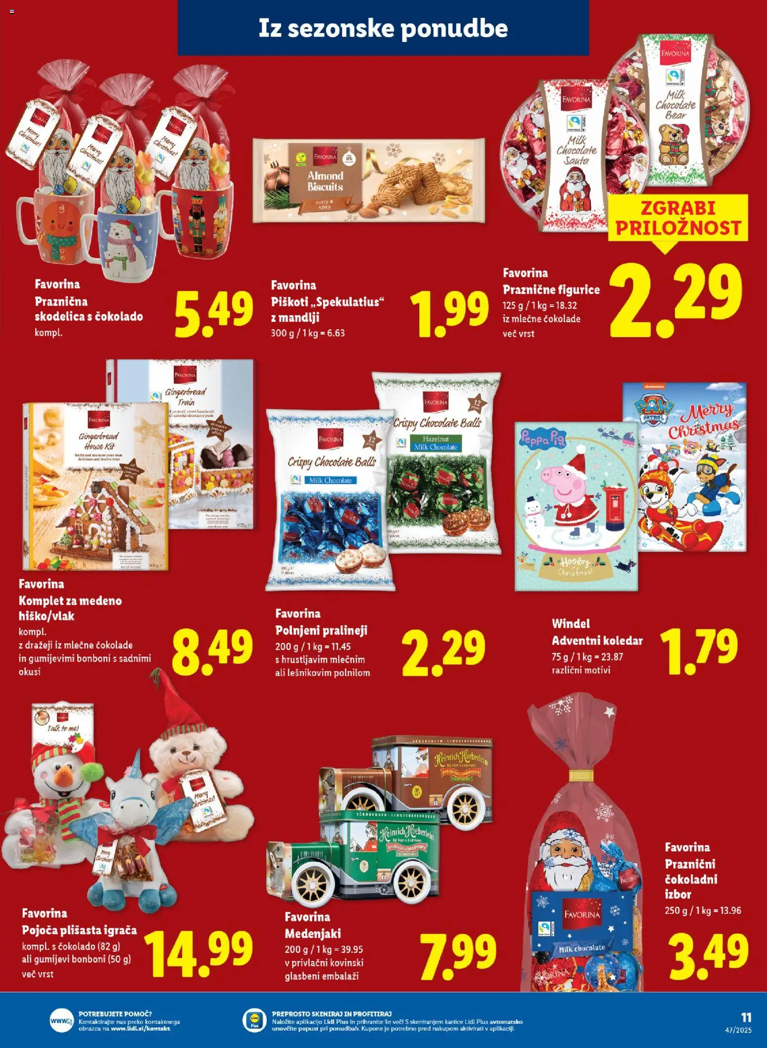 Novi Lidl katalog ponudbe – veljaven od 24.11.2025 | Stran: 13 | Izdelki: Bonboni, Skodelica, Mandlji, Piskoti