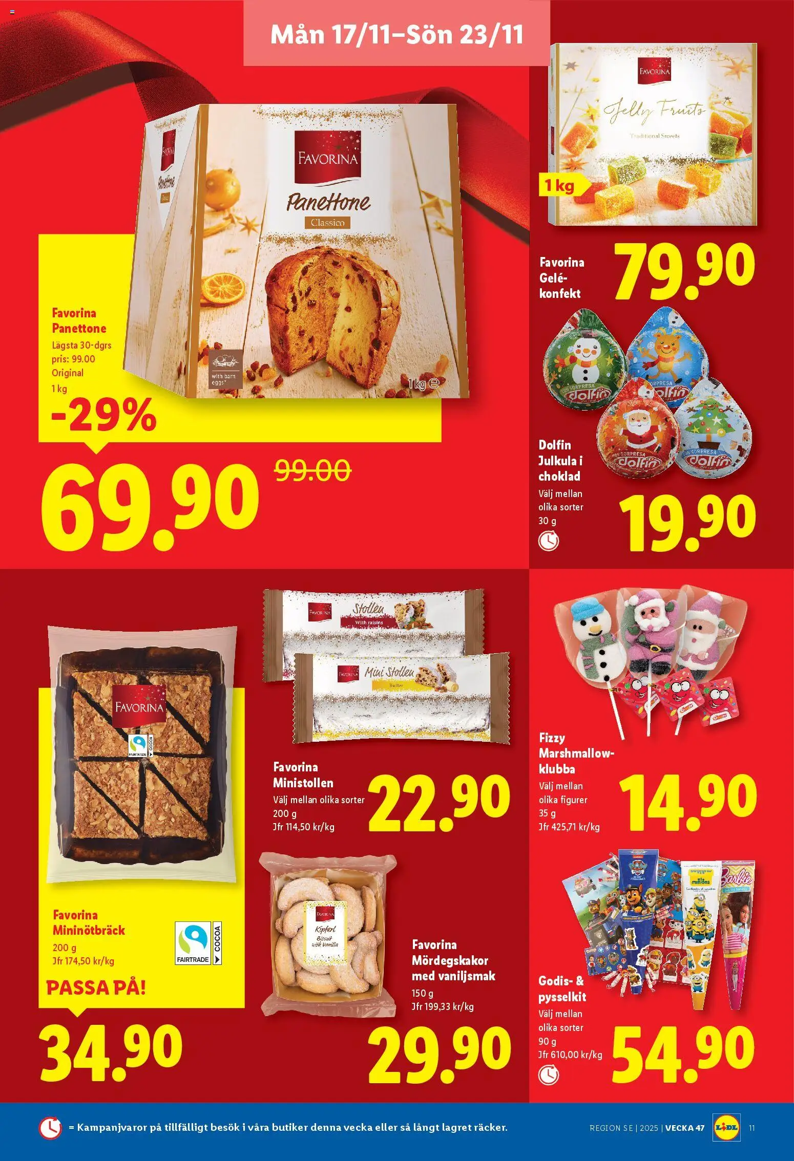 Lidl reklamblad aktuell från 17.11.2025 | Sida: 11 | Produkter: Choklad, Godis