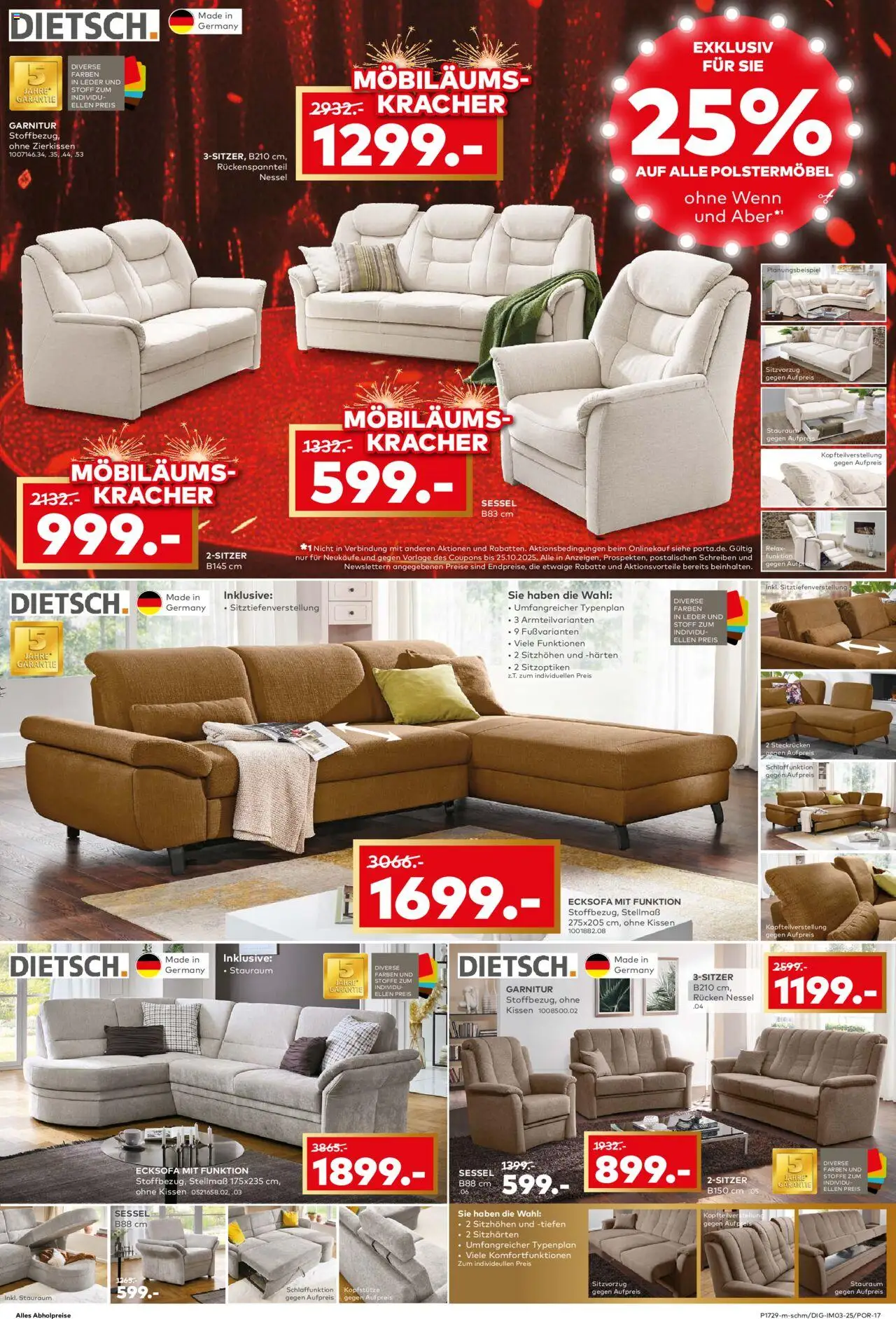 Porta! Prospekt Zwickau – gültig ab 19.10.2025 | Seite: 3 | Produkte: Ecksofa, Kissen, Sessel