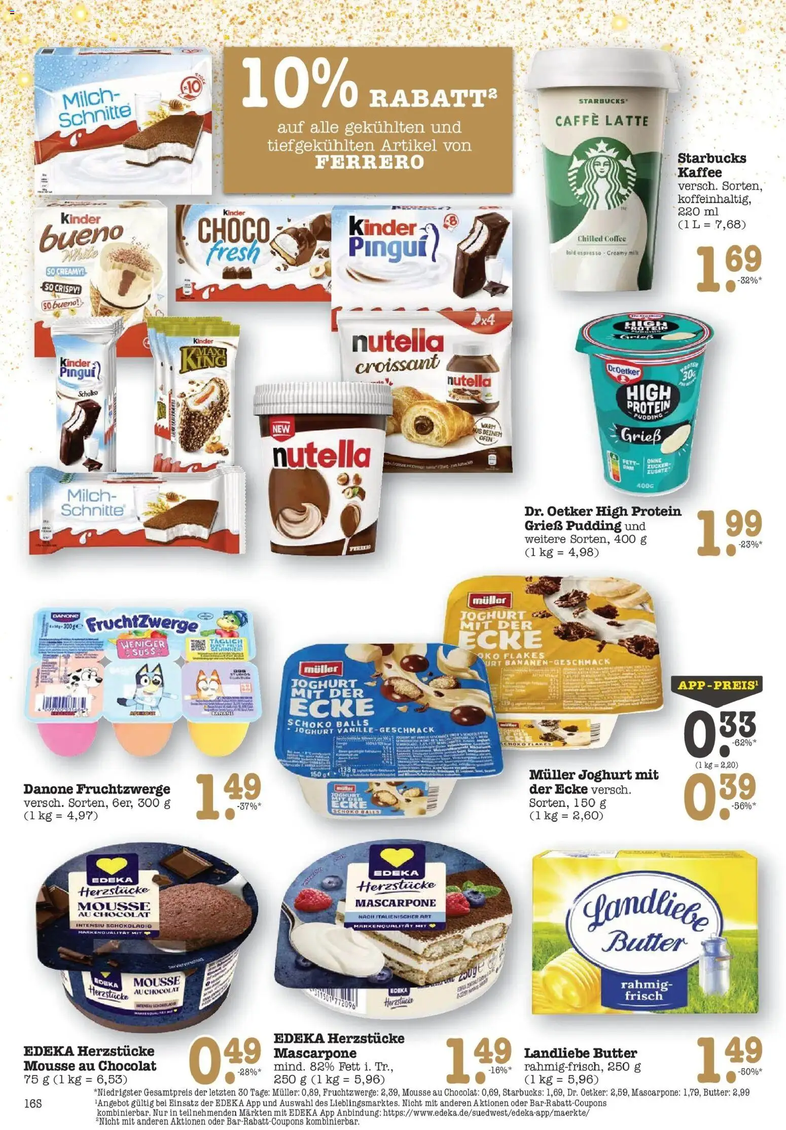 Edeka prospekt Bühlertal	 – gültig ab 08.12.2025 | Seite: 16 | Produkte: High protein pudding, Butter, Mascarpone, Croissant