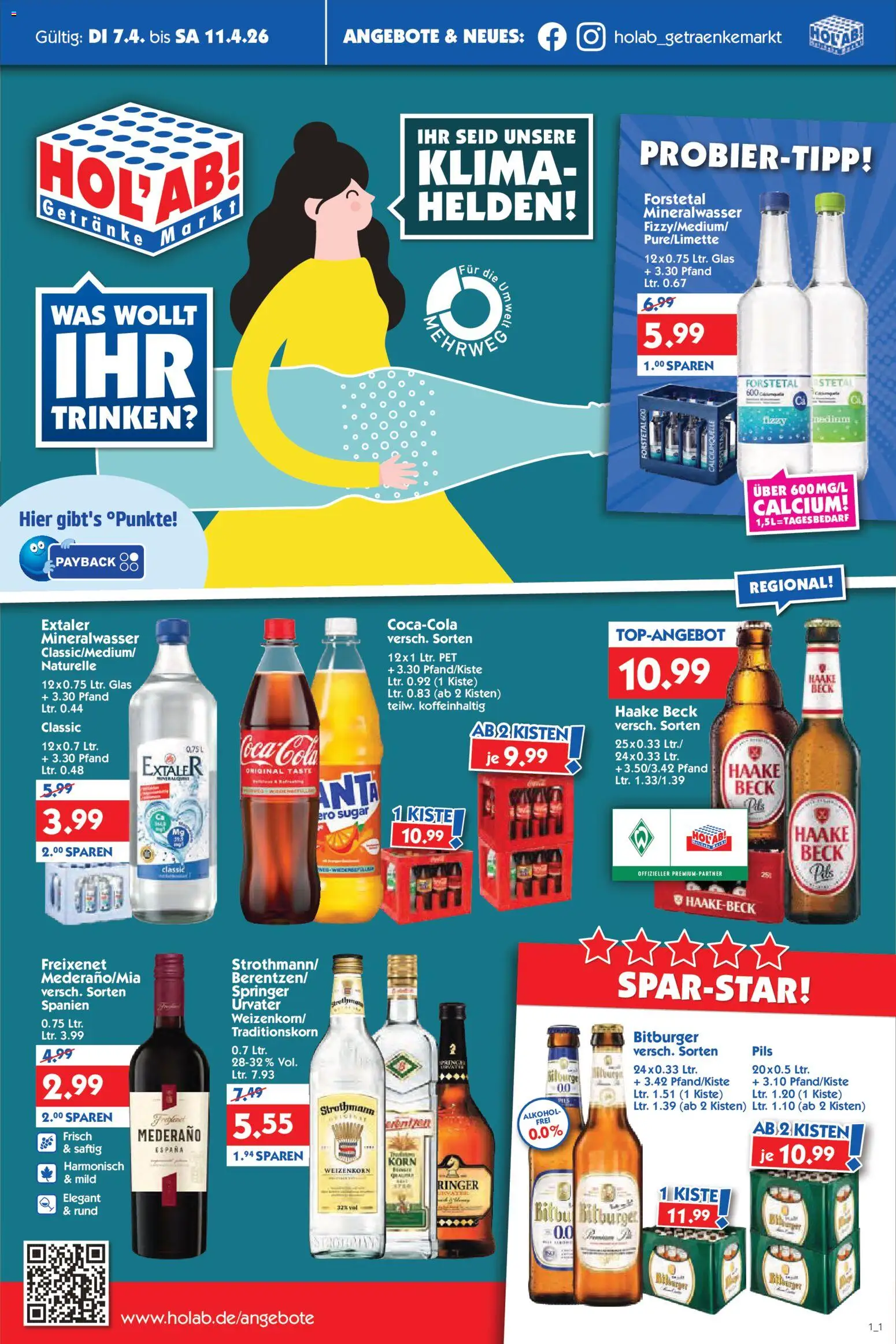 HOL’AB! Prospekt 	 – gültig ab 07.04.2026 | Seite: 1 | Produkte: Bitburger, Freixenet, Pils, Mineralwasser