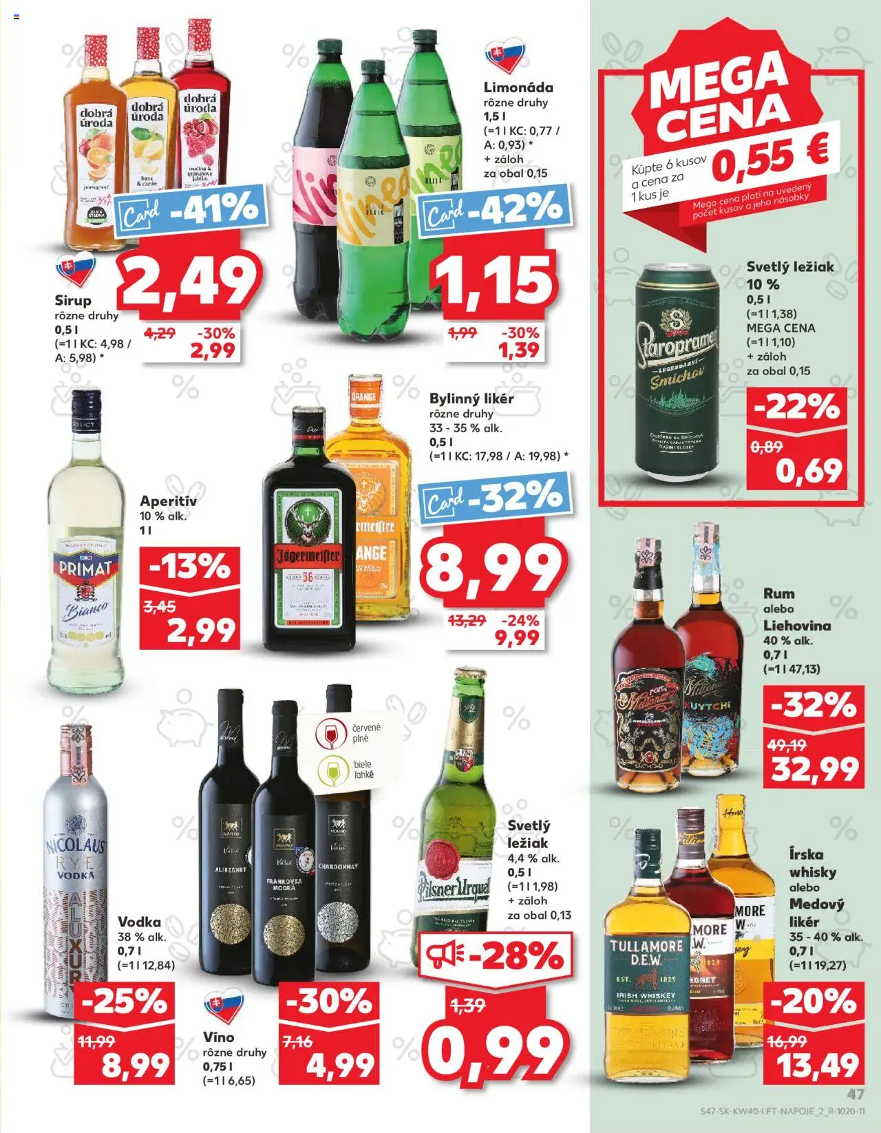 Nové Kaufland akcie – leták je platný od 02.10.2025 | Strana: 47 | Produkty: Víno, Aperitív, Vodka, Rum