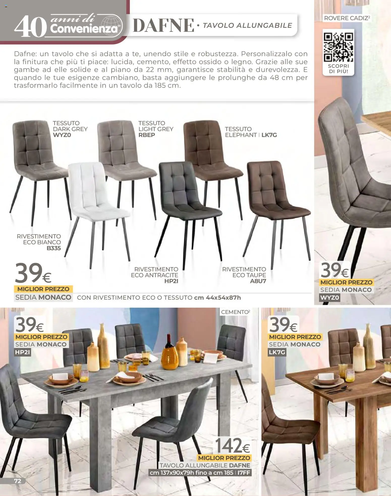 Volantino Mondo Convenienza del 01.01.2026 | Pagina: 74 | Prodotti: Tavolo, Sedia