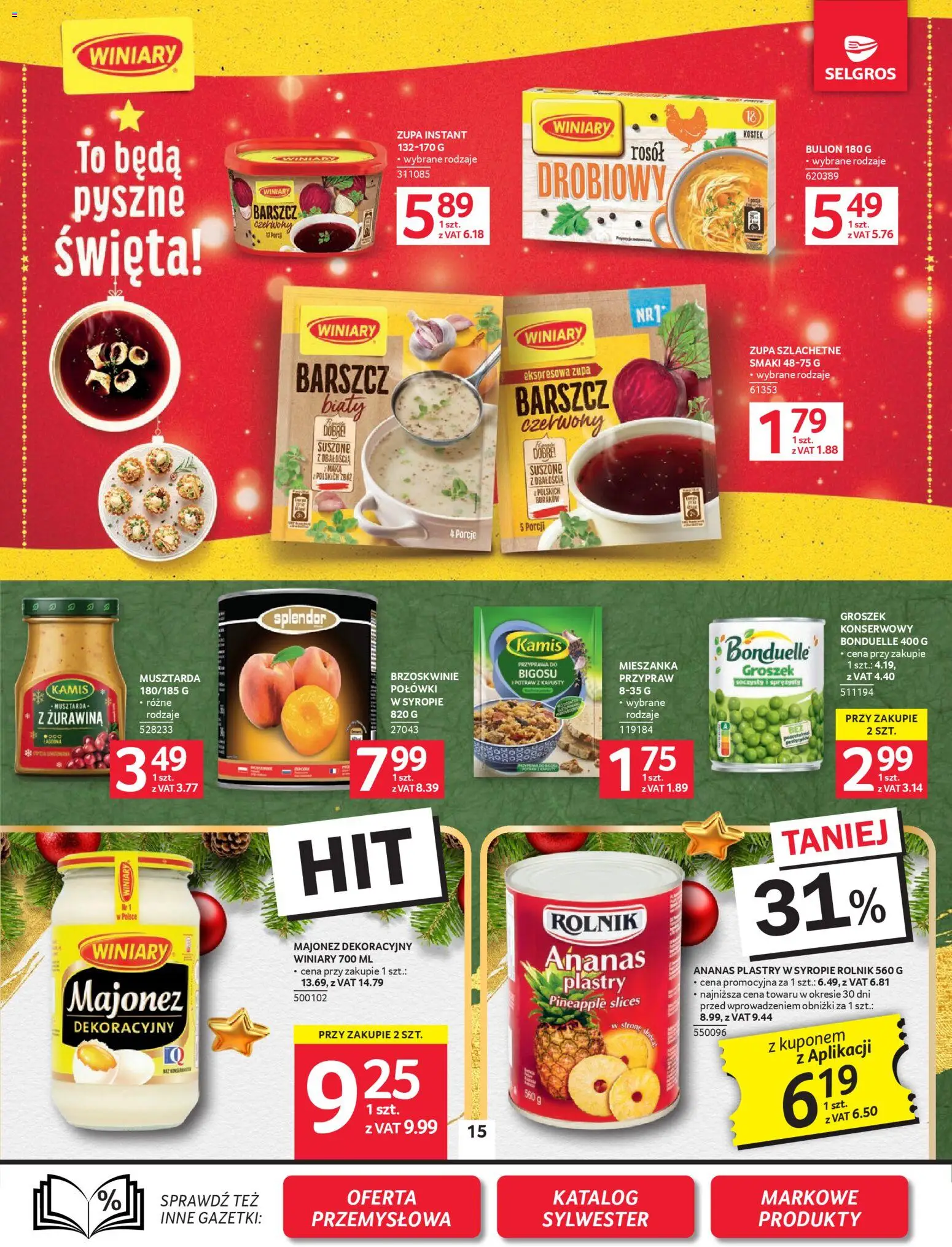 Selgros cash&carry Gazetka od 18.12.2025 | Strona: 15 | Produkty: Barszcz, Żurawina, Musztarda, Majonez