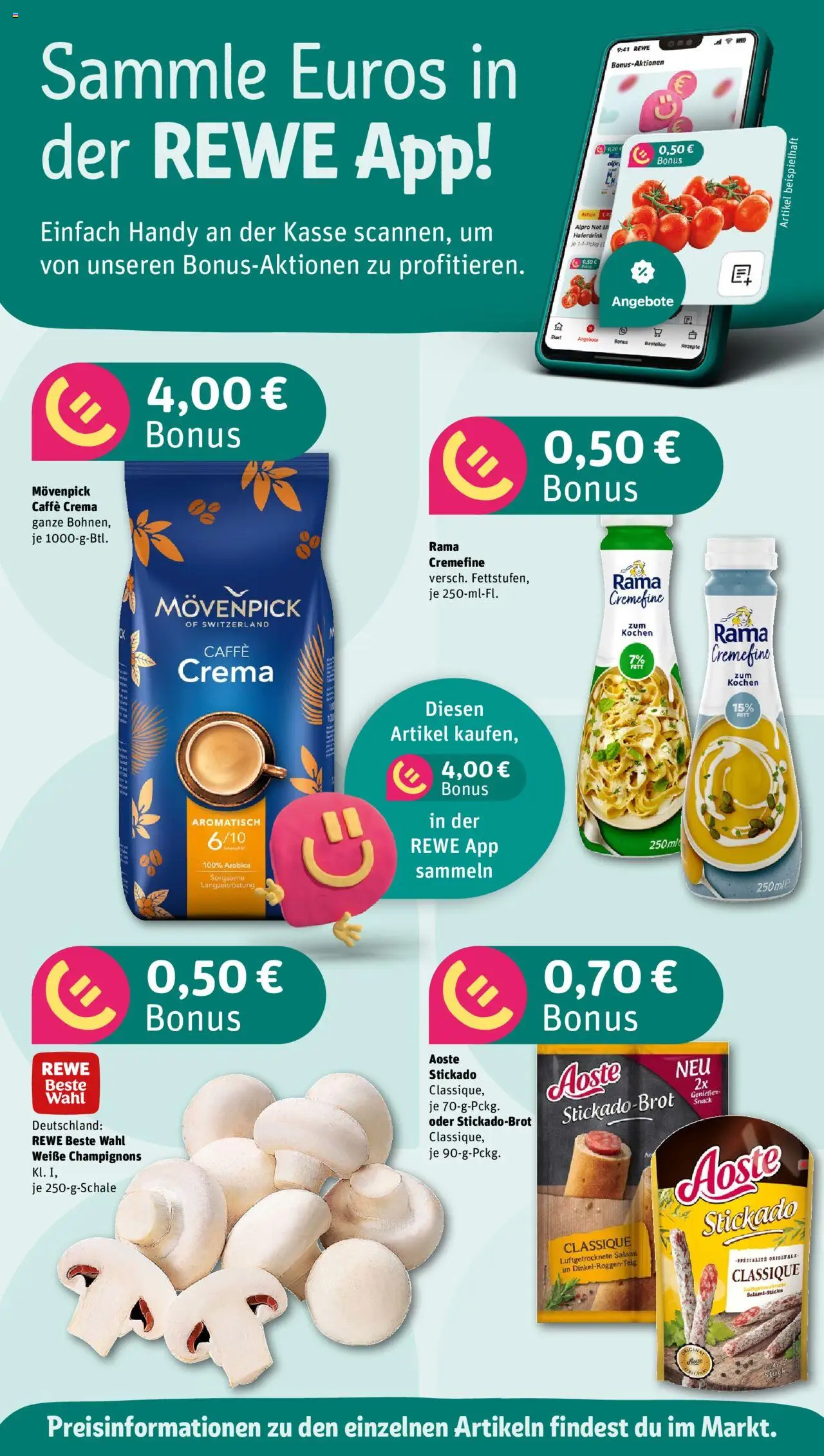 Rewe Prospekt 	 - gültig ab dem 28.07.2025 | Seite: 2 | Produkte: Rama cremefine, Haferdrink, Champignons, Alpro