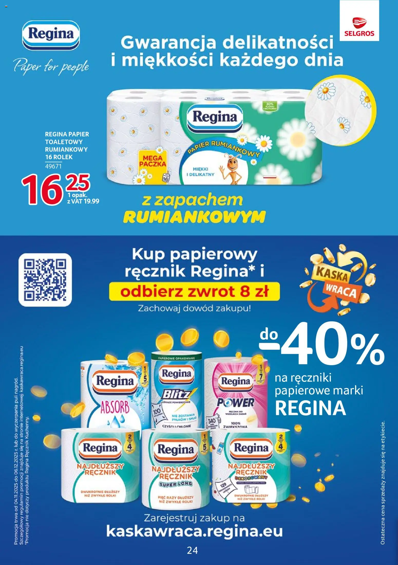 Selgros cash&carry Gazetka - Markowe produkty od 06.11.2025 | Strona: 21 | Produkty: Papier toaletowy, Rolki