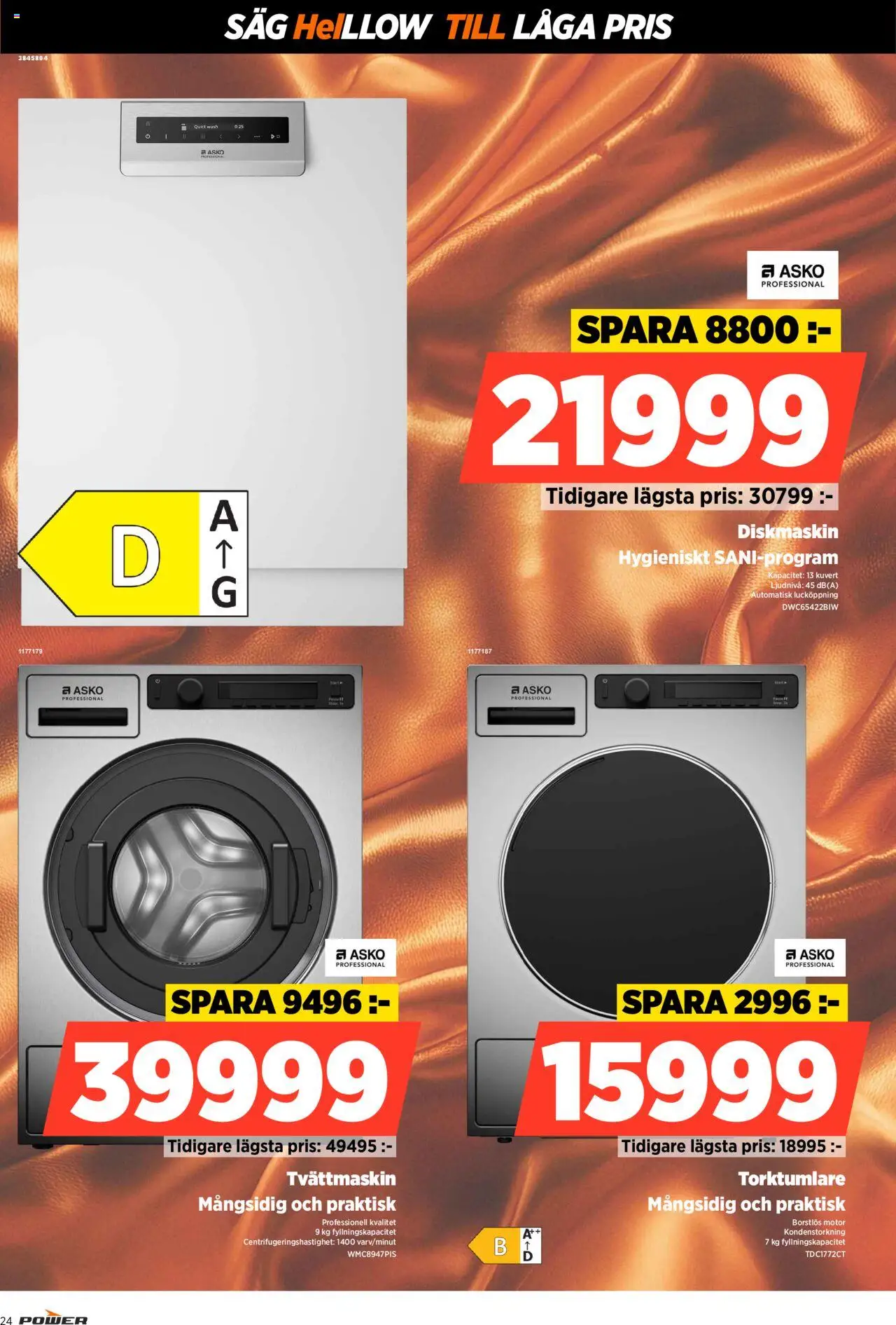 Power reklamblad aktuell från 22.09.2025 | Sida: 24 | Produkter: Såg, Kuvert, Tvättmaskin, Torktumlare