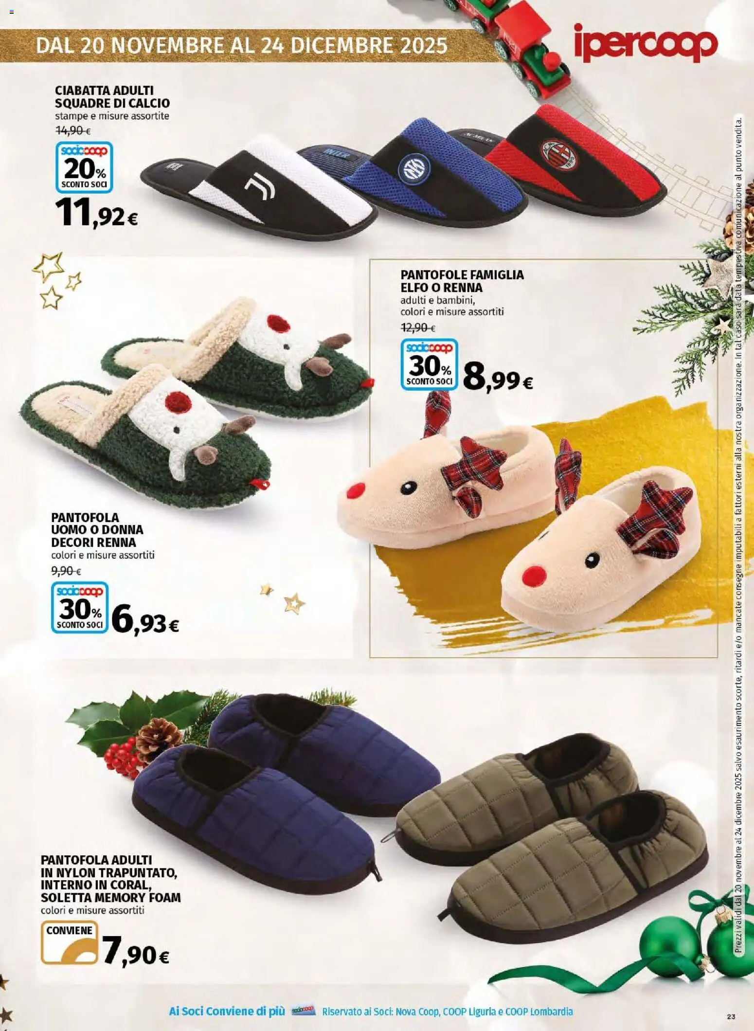 Volantino Ipercoop del 20.11.2025 | Pagina: 23 | Prodotti: Pantofole, Data