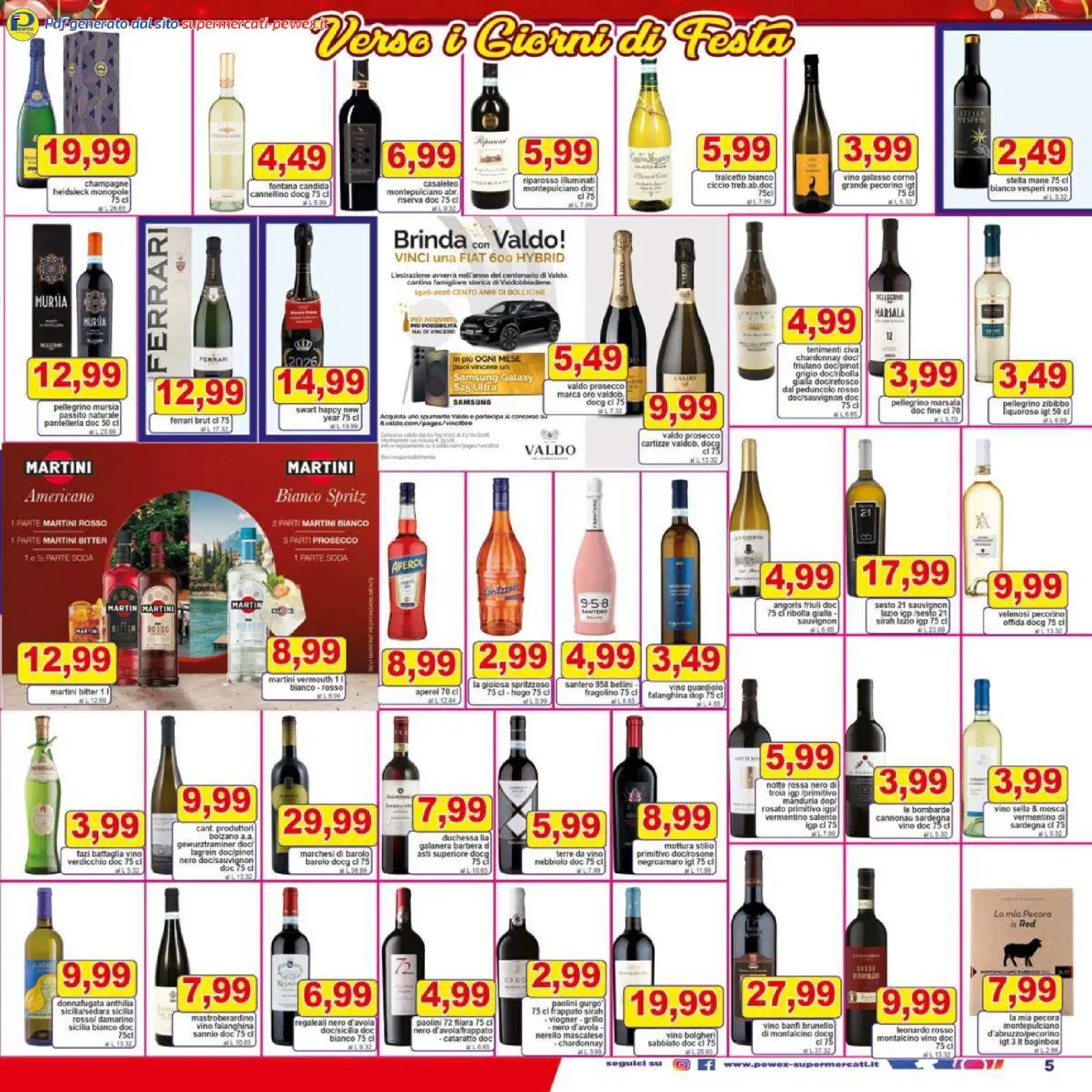 Volantino Pewex del 16.12.2025 | Pagina: 5 | Prodotti: Samsung Galaxy, Prosecco, Pecorino, Samsung