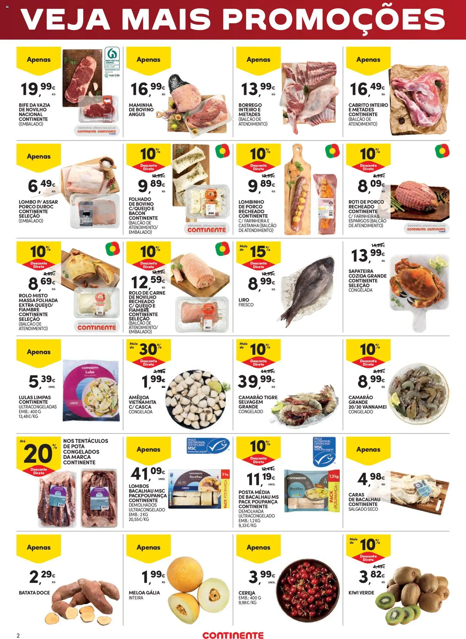 Continente - Fim de Semana │ válido de 12.12.2025 | Página: 2 | Produtos: Espargos, Bacon, Cabrito, Sapateira