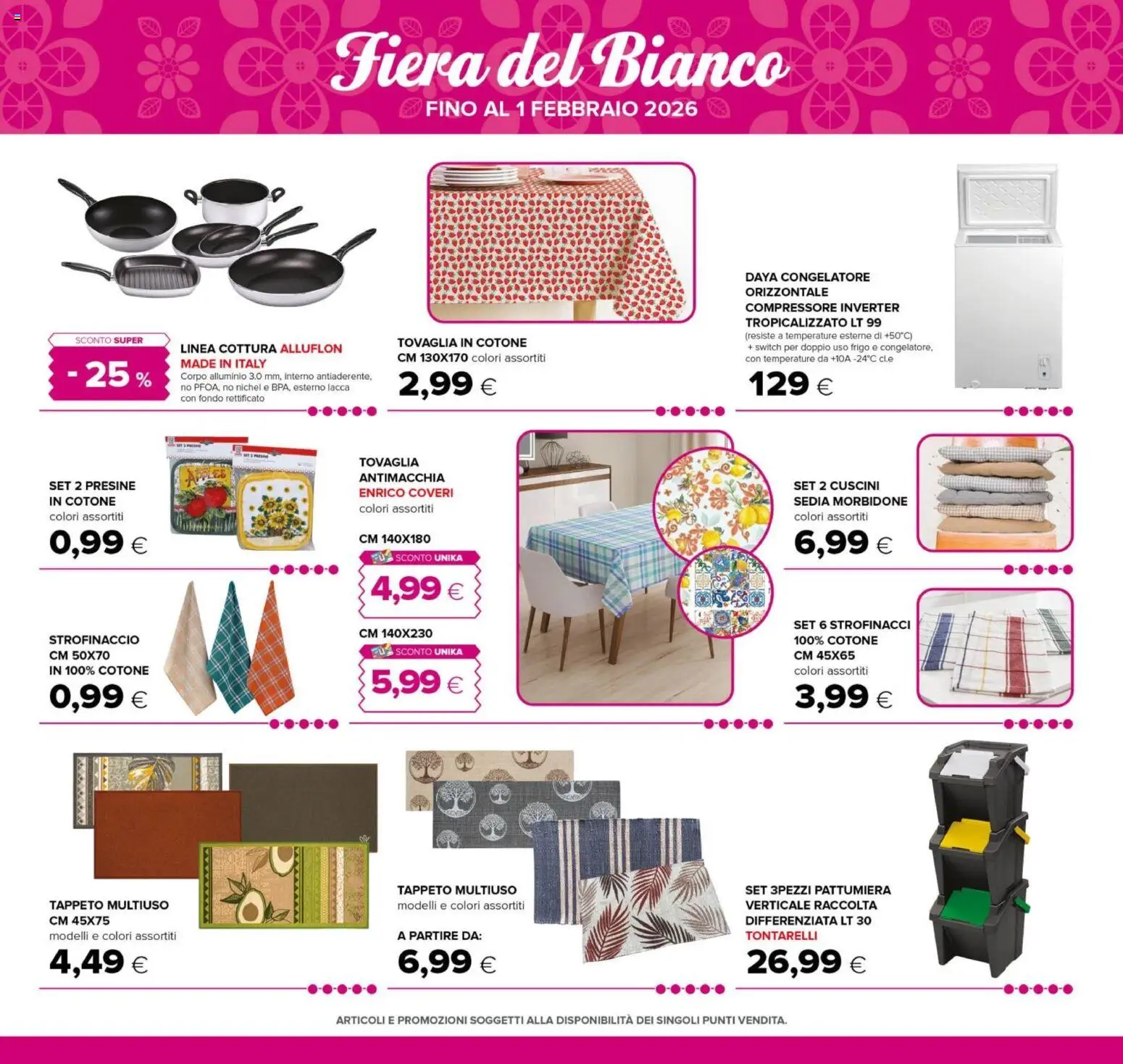 Volantino Oasi del 03.01.2026 | Pagina: 29 | Prodotti: Compressore, Alluminio, Sedia, Strofinacci