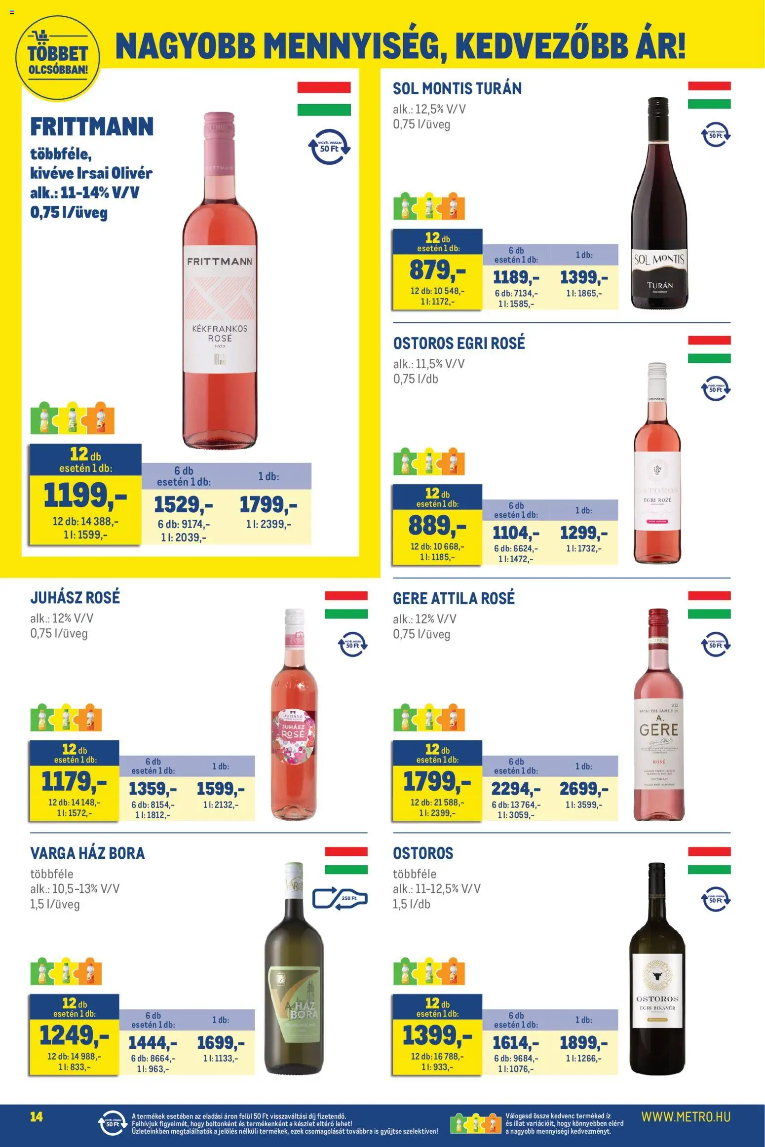 Metro akciós ujság - amely érvényes a következő dátumtól: 02.05.2026 | Oldal: 14 | Termékek: Juhász rosé, Só
