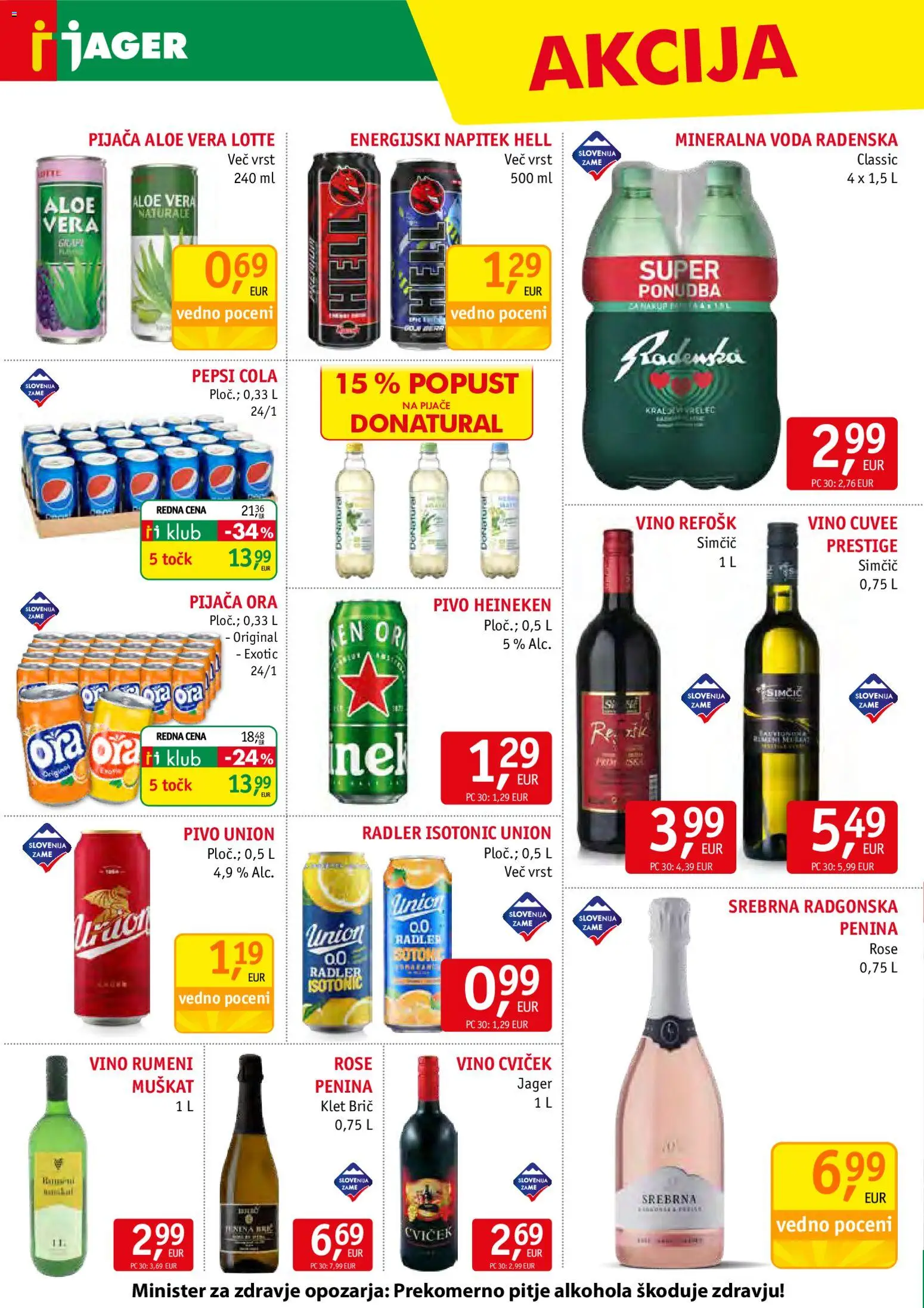 Novi Jager katalog ponudbe – veljaven od 12.11.2025 | Stran: 12 | Izdelki: Radler, Penina, Pivo, Voda