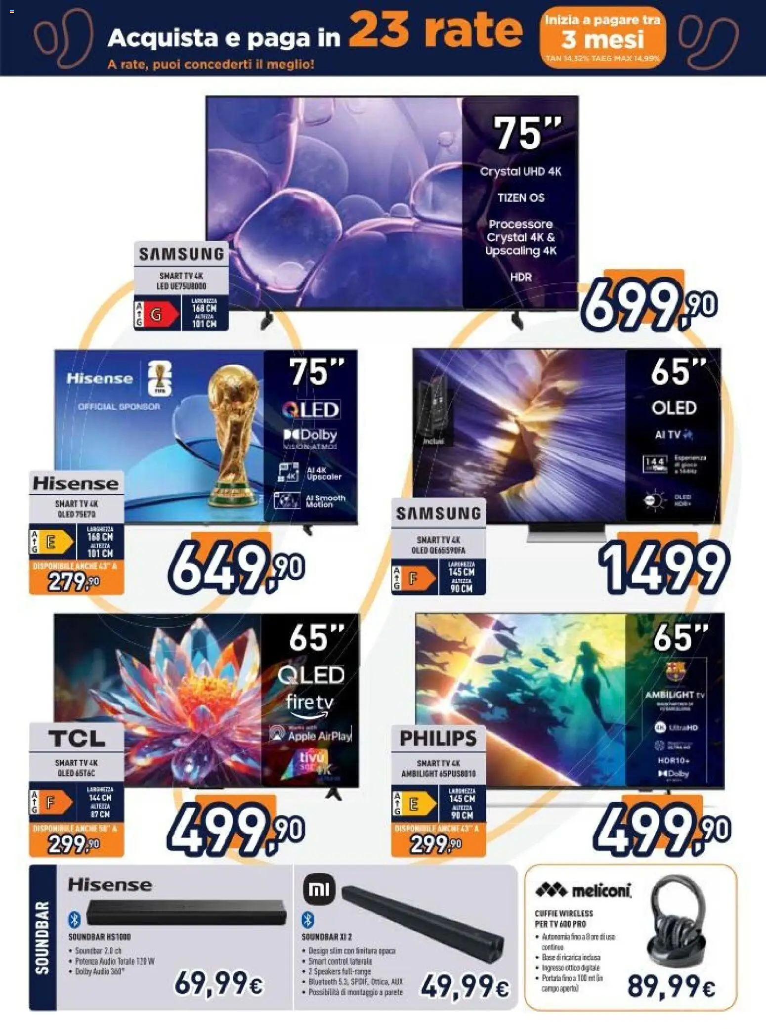 Volantino Unieuro del 17.04.2026 | Pagina: 4 | Prodotti: Soundbar, Audio, Cuffie, Samsung