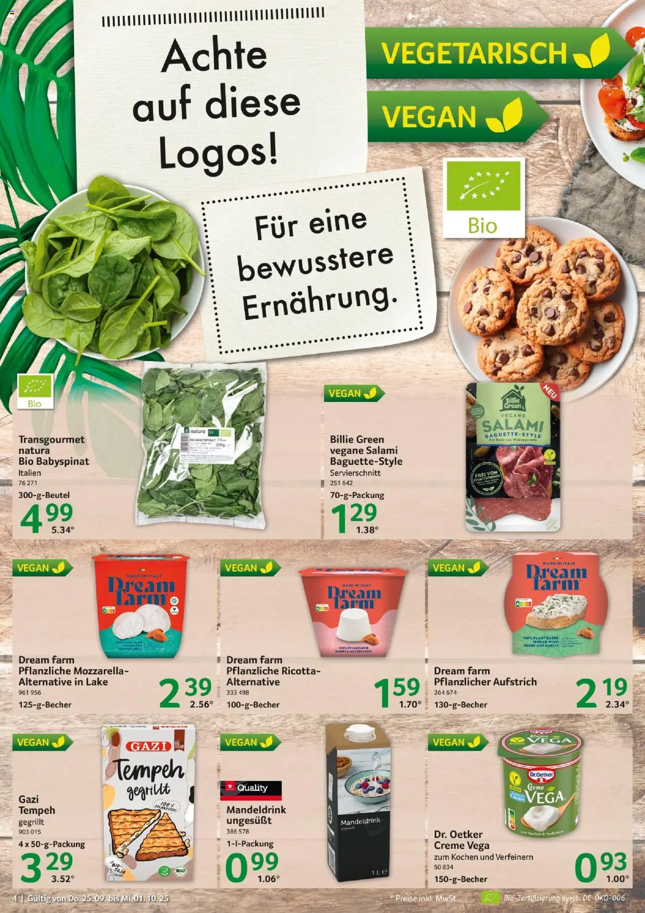 Selgros Prospekt 	 – gültig ab 25.09.2025 | Seite: 4 | Produkte: Mozzarella, Creme, Salami