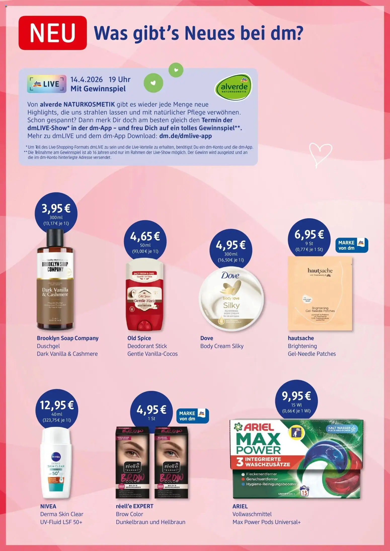 dm drogerie prospekt Gladbeck – gültig ab 08.04.2026 | Seite: 3 | Produkte: Duschgel, Fleckenentferner, Body Cream, Uhr