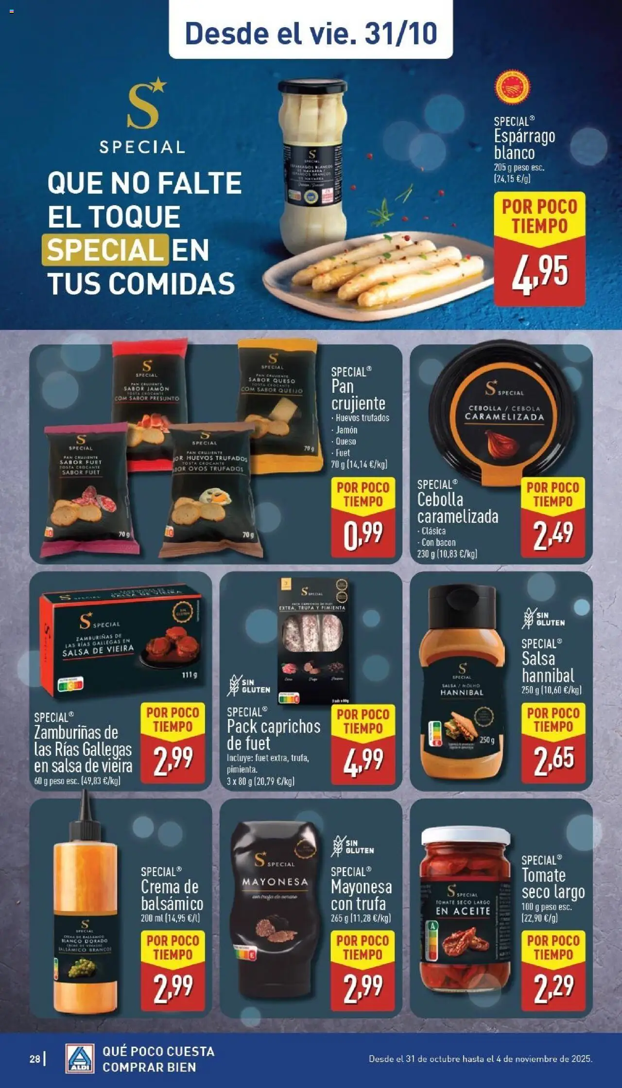 Aldi folleto Península │ válido desde el 27.10.2025 | Página: 28 | Productos: Queso, Aceite, Jamón, Οθόνη προβολής