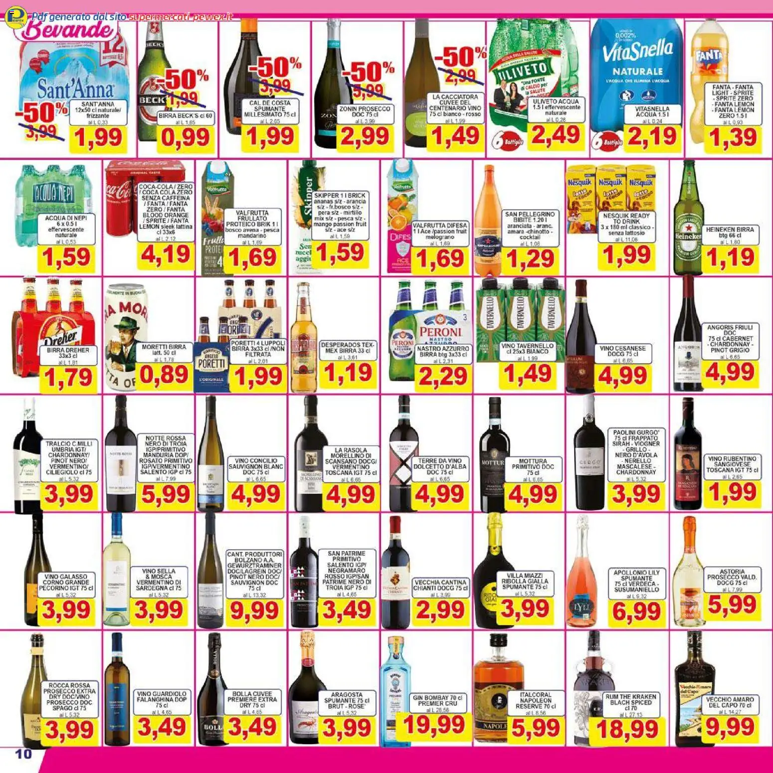 Volantino Pewex del 26.01.2026 | Pagina: 10 | Prodotti: The, Heineken, Pecorino, Amaro