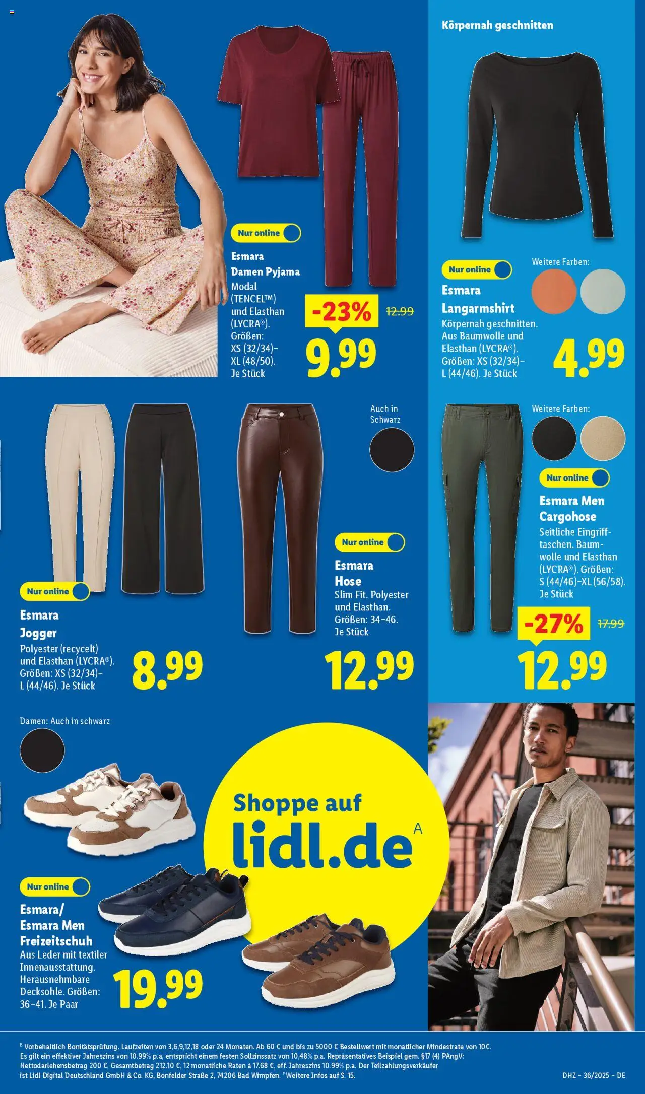 Lidl Exklusive Vorschau Aarbergen - gültig ab dem 01.09.2025 | Seite: 29 | Produkte: Langarmshirt, Cargohose, Freizeitschuh, Pyjama