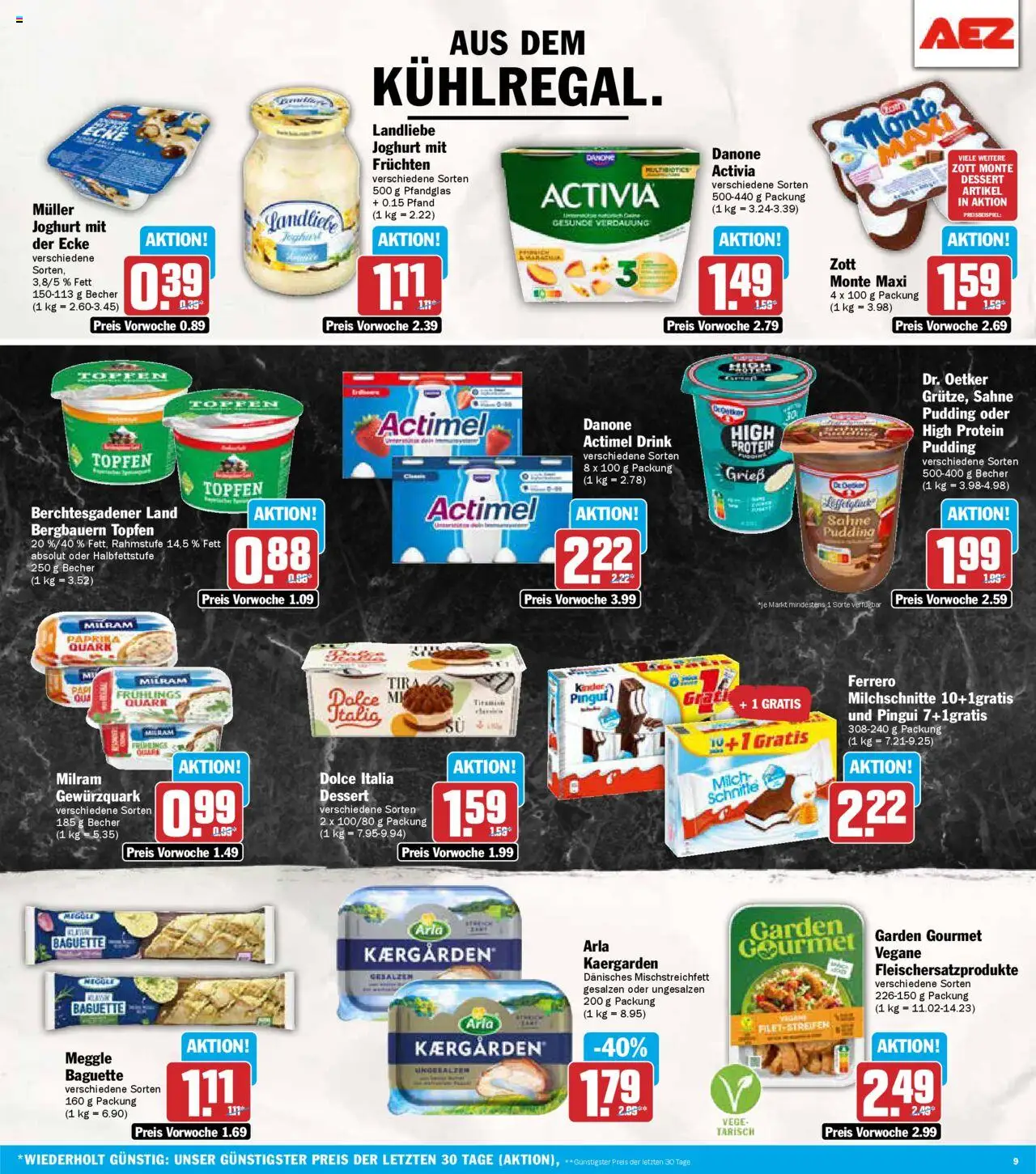 AEZ Prospekt 	 – gültig ab 06.10.2025 | Seite: 9 | Produkte: Joghurt, Baguette, Pudding, Landliebe joghurt