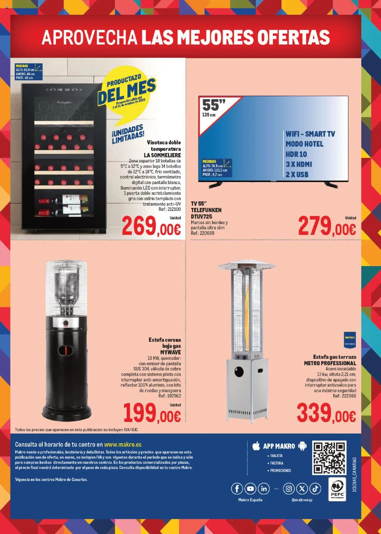 Makro - Precios Canarias │ válido desde el 06.10.2025 | Página: 40 | Productos: USB, Quemador, Peso, Galette de chaise