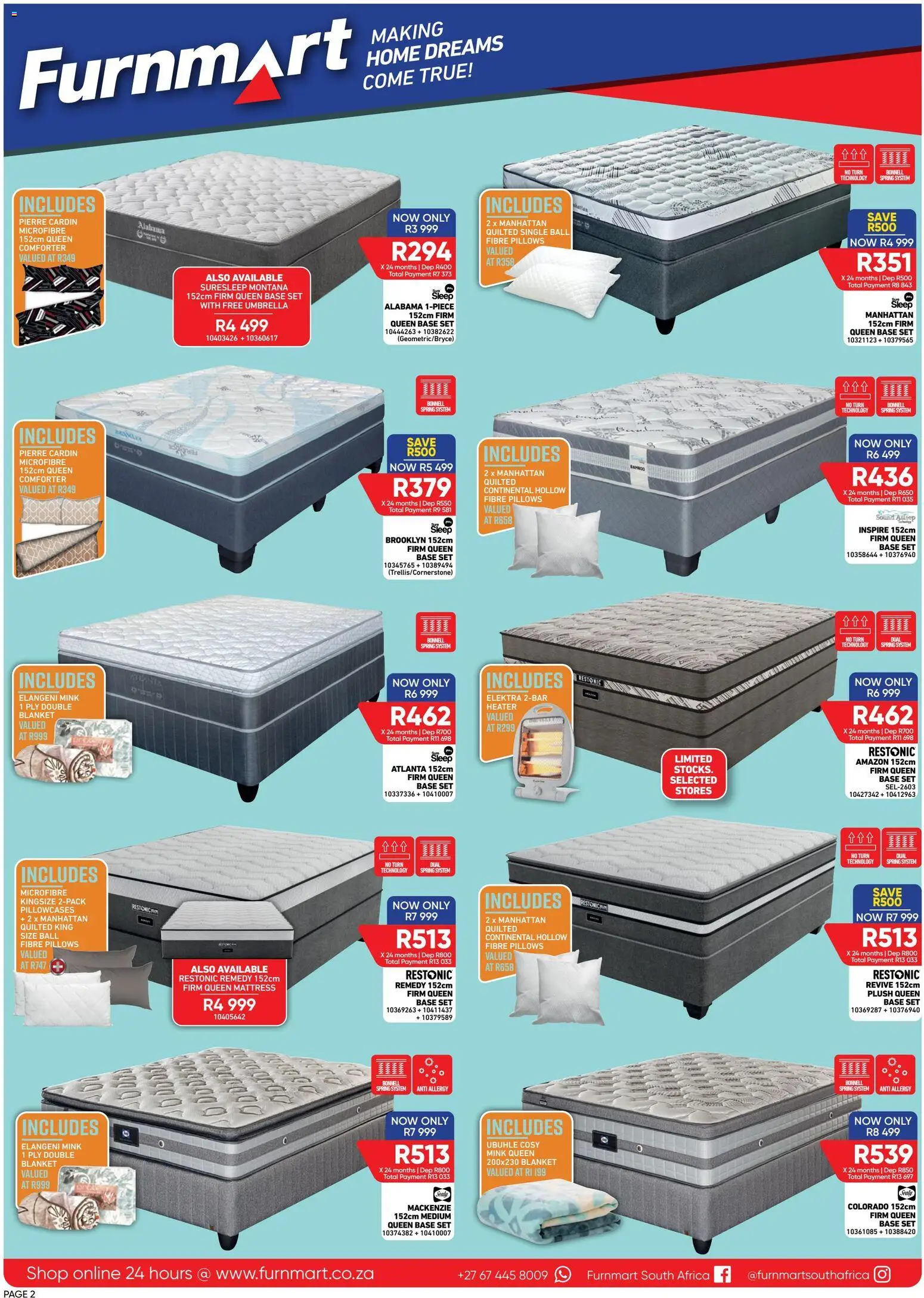 New Furnmart catalogue – valid from 06.04.2026 | Page: 7 | Products: Umbrella, Mattress, Blanket, Heater