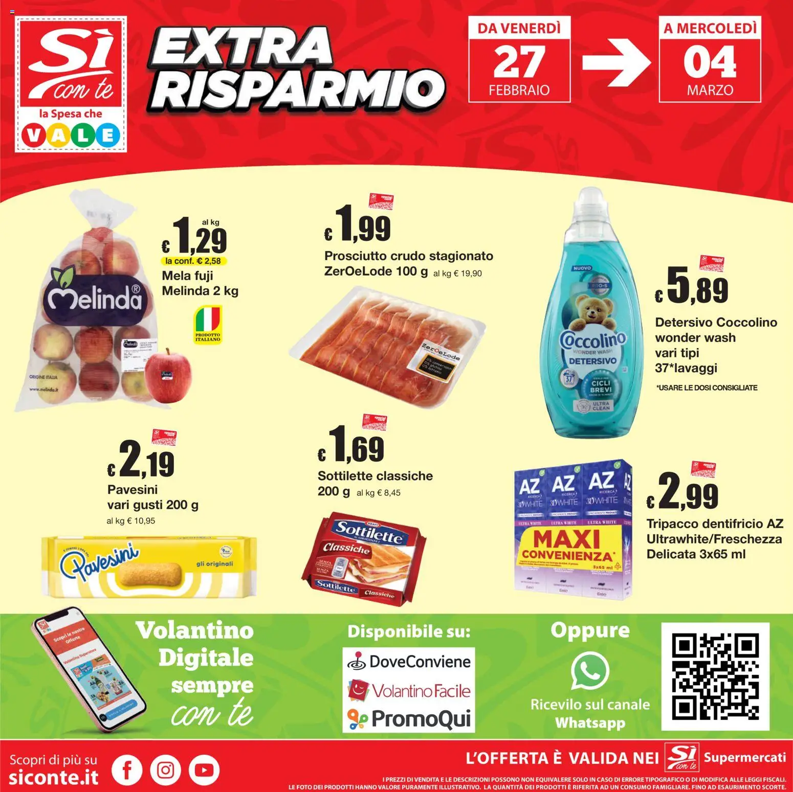Volantino Sì con Te del 19.02.2026 | Pagina: 20 | Prodotti: Prosciutto Crudo, Dentifricio, Tè, Prosciutto