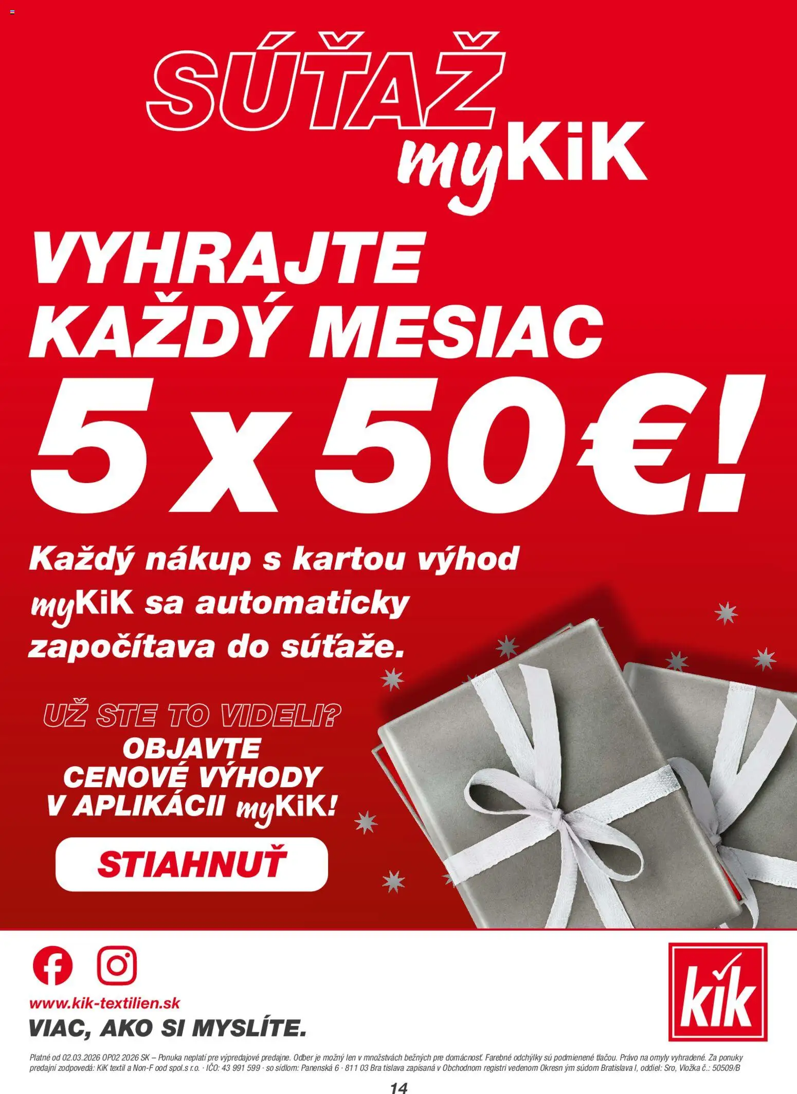 Nové Kik akcie – leták je platný od 02.03.2026 | Strana: 14