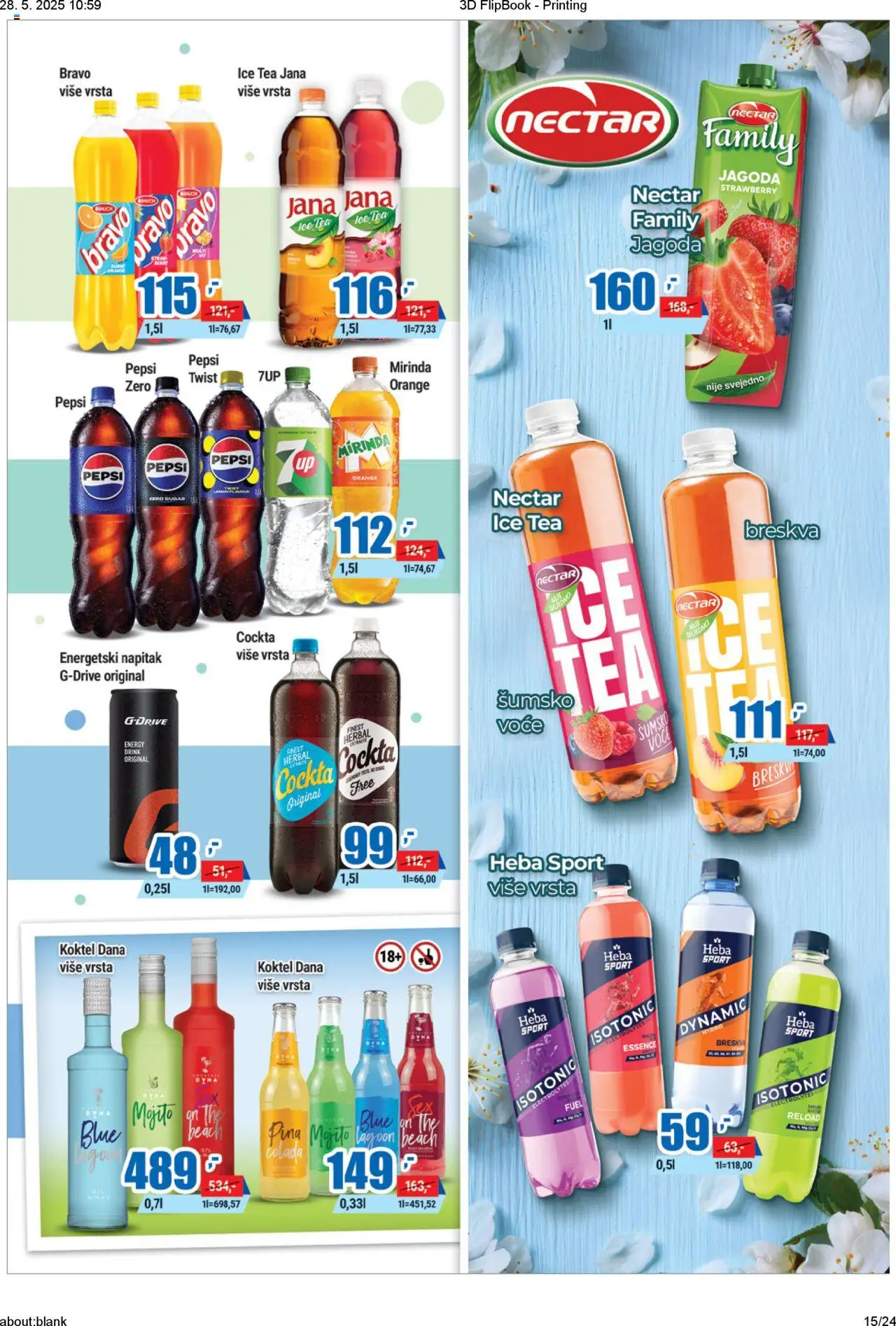 Trnava Promet katalog - važi od 22.05.2025 | Strana: 15 | Proizvode: Jagoda, Breskva, Pepsi